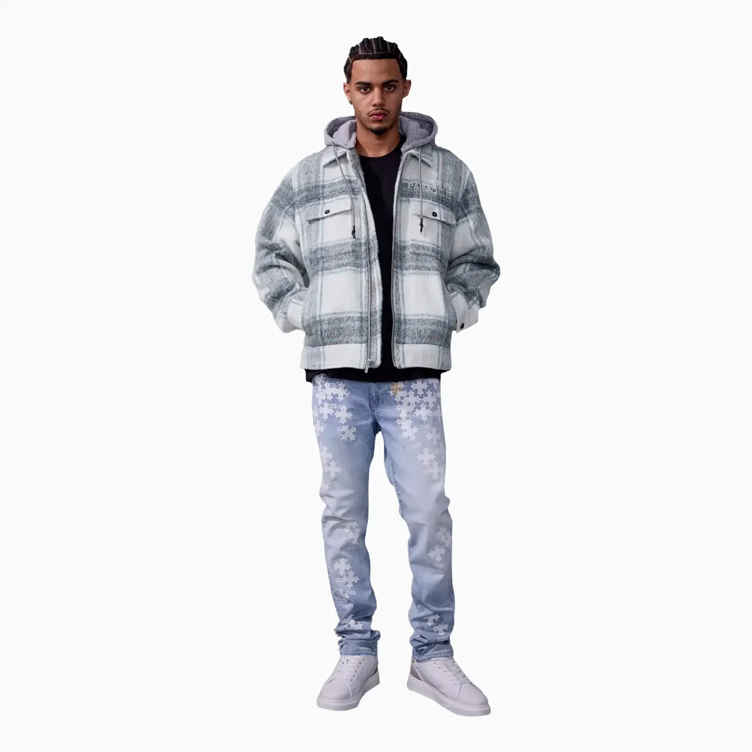 Men's SYIP Flannel Over Shirt With Hood - Image 5