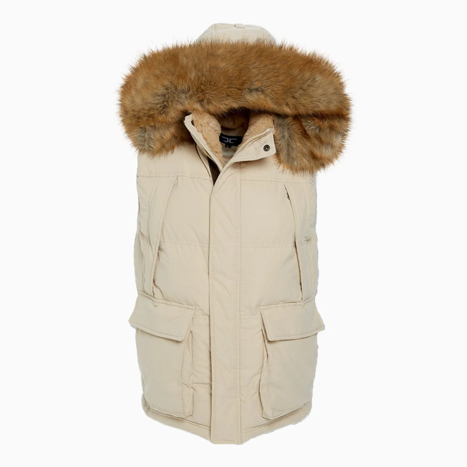 Men's Yukon Fur Lined Hooded Puffer Vest - Image 2