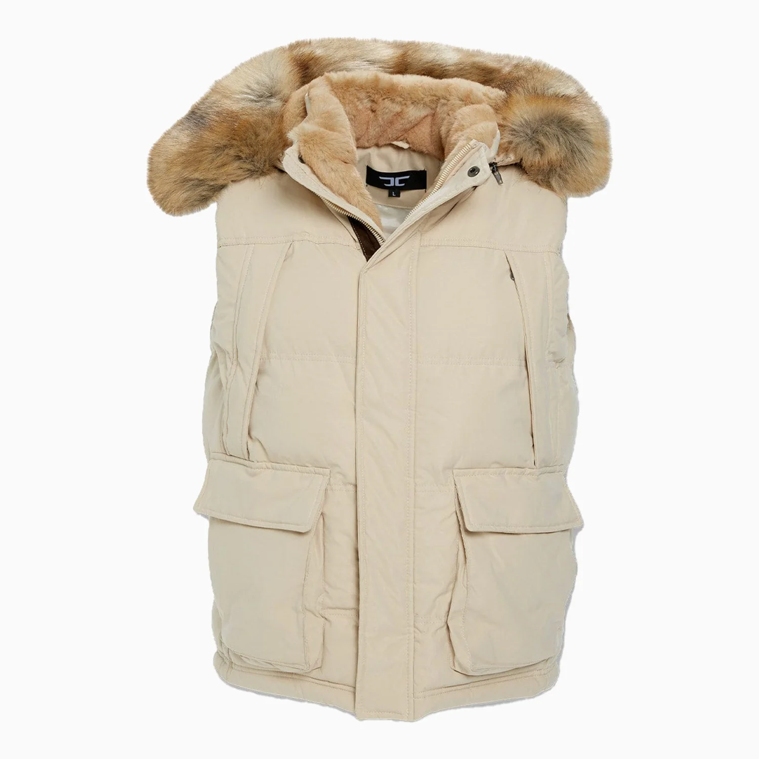 Men's Yukon Fur Lined Hooded Puffer Vest - Image 4