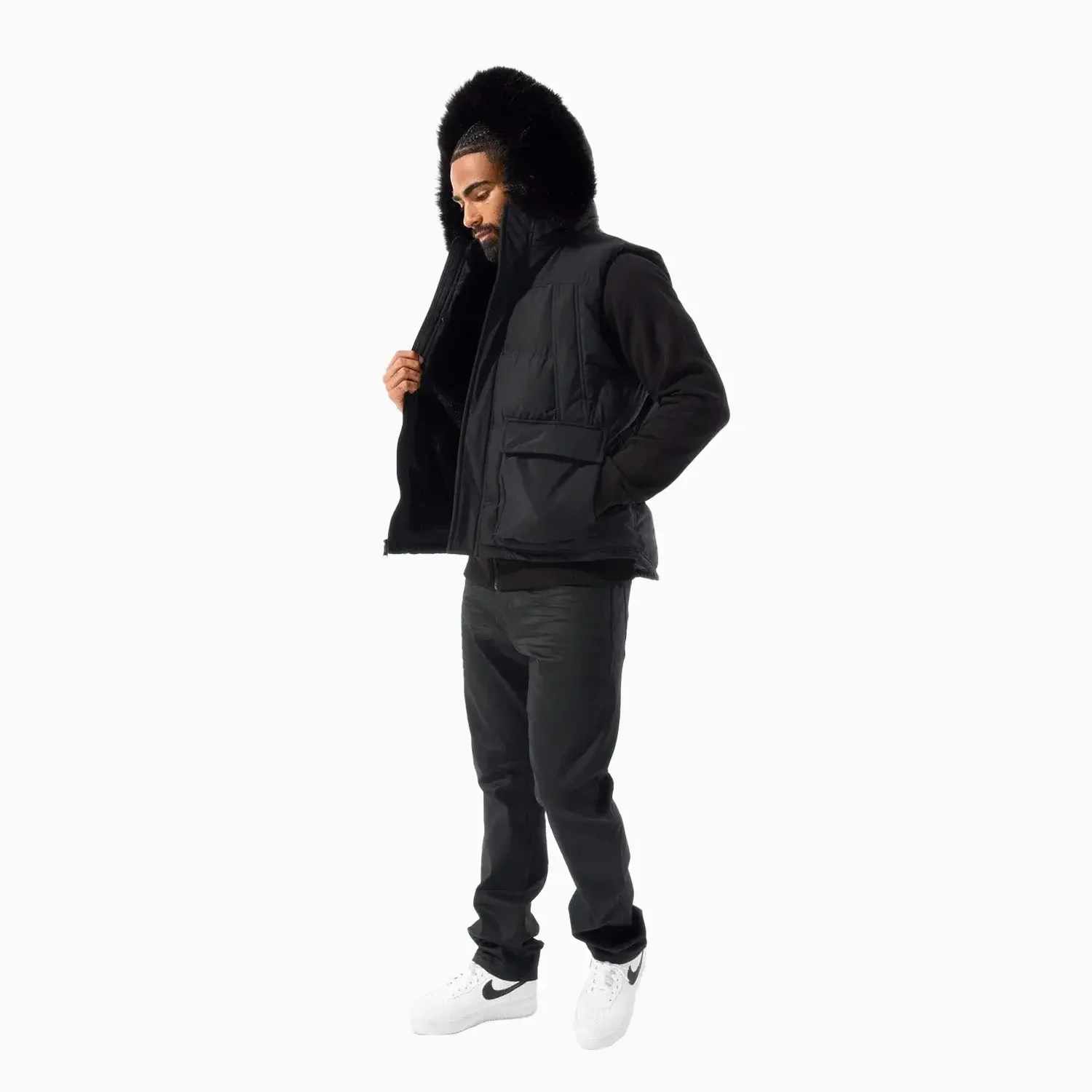 Men's Yukon Fur Lined Puffer Vest - Image 2