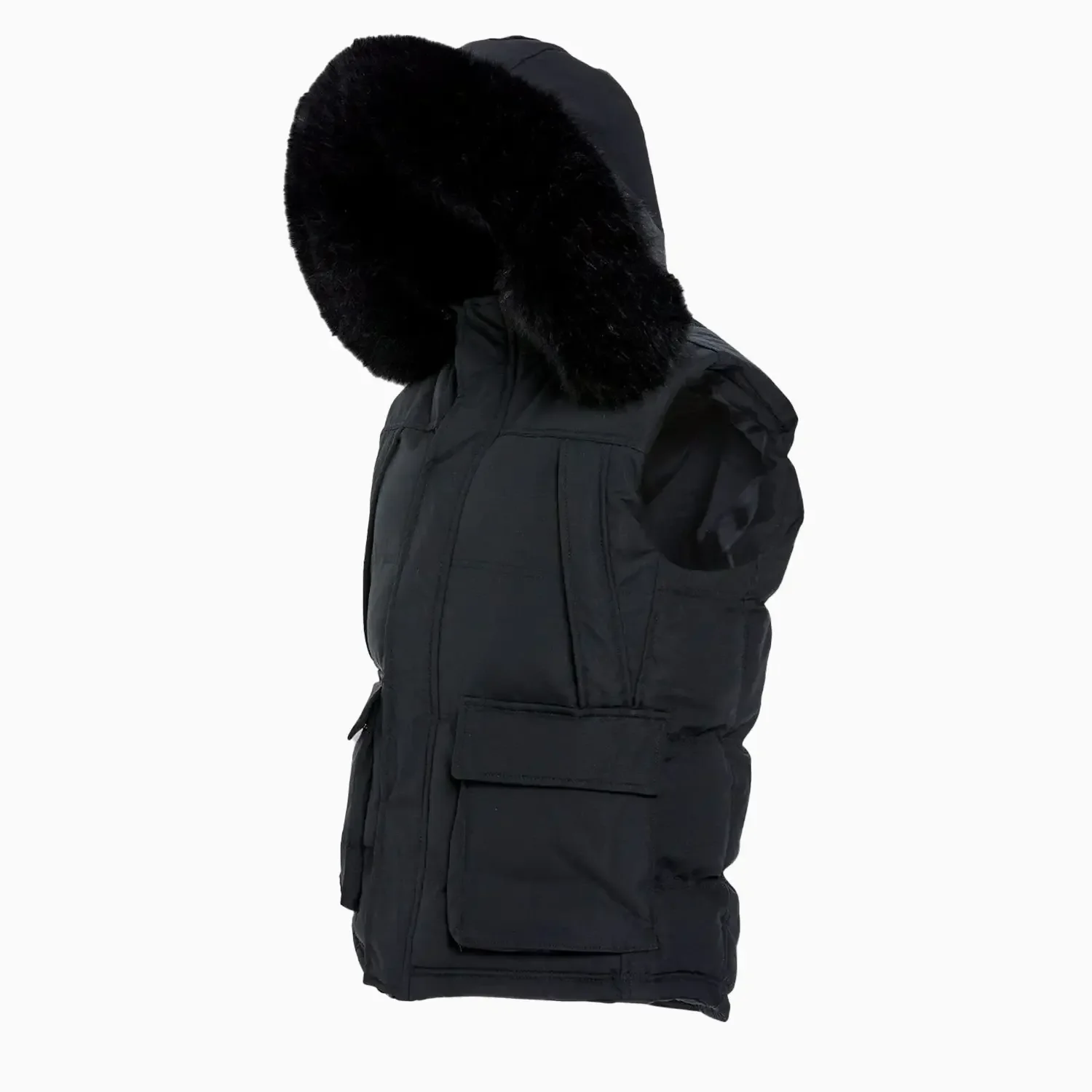 Men's Yukon Fur Lined Puffer Vest - Image 3