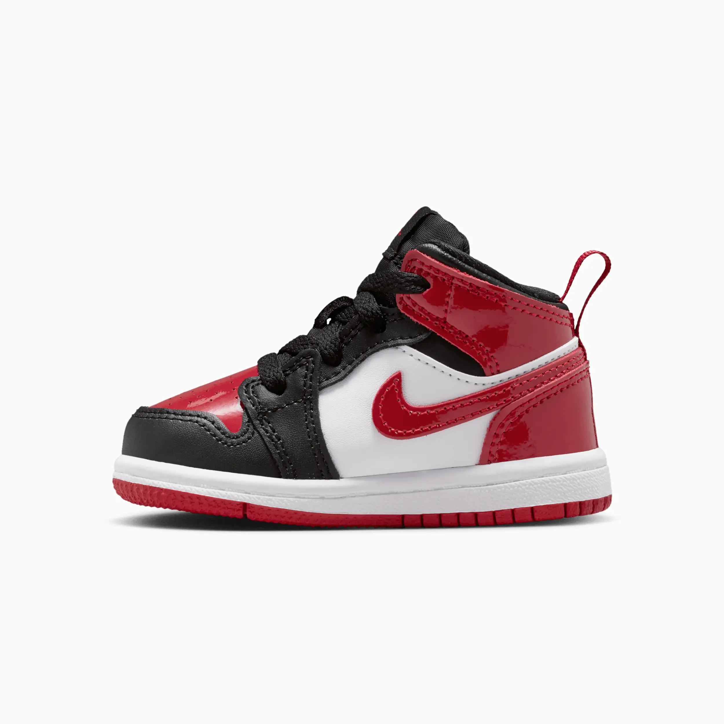 Kid's Jordan 1 Mid SE "Patent Bred Toe" Toddlers - Image 3