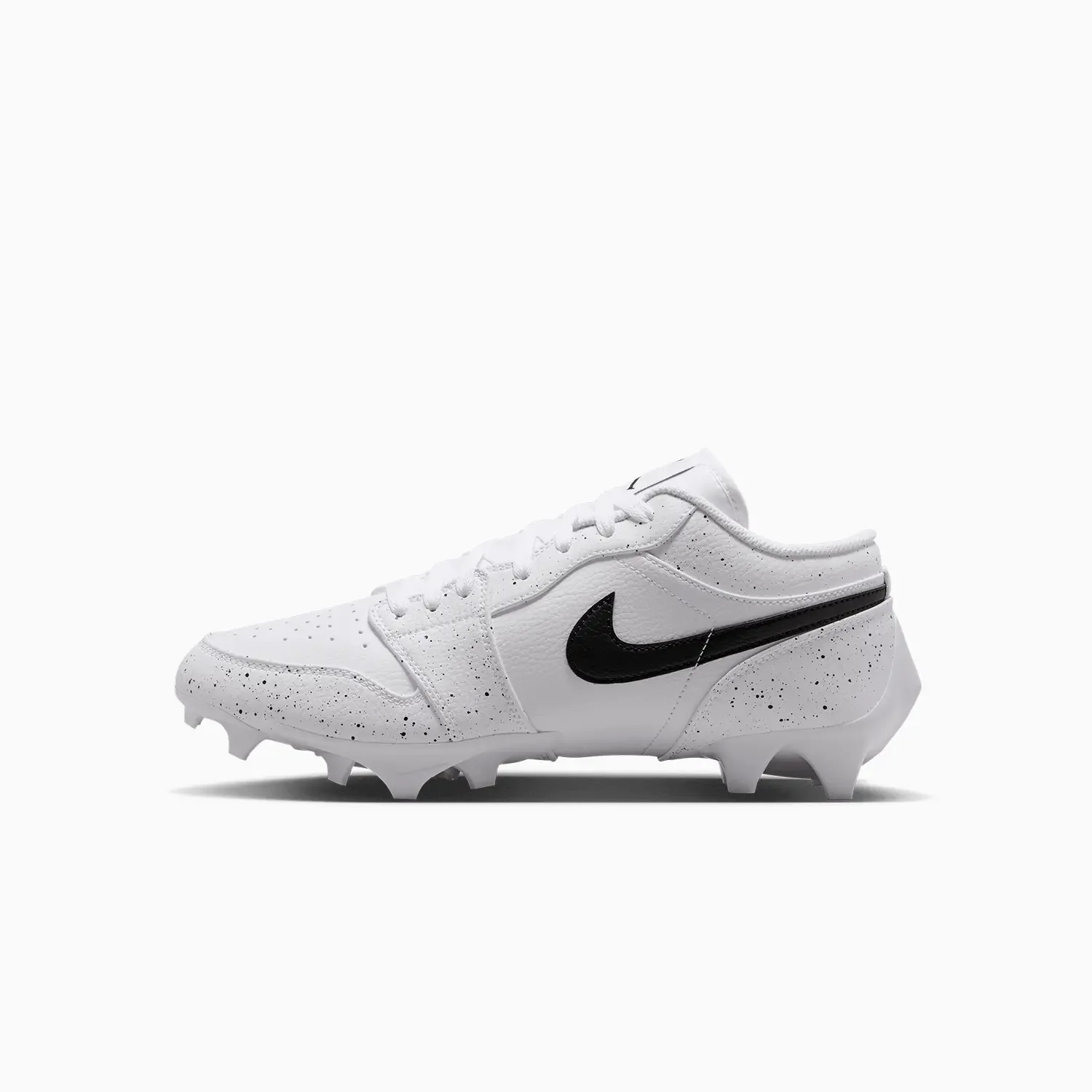 Men's Jordan 1 Low TD Cleat "White Black Splatter" - Image 3