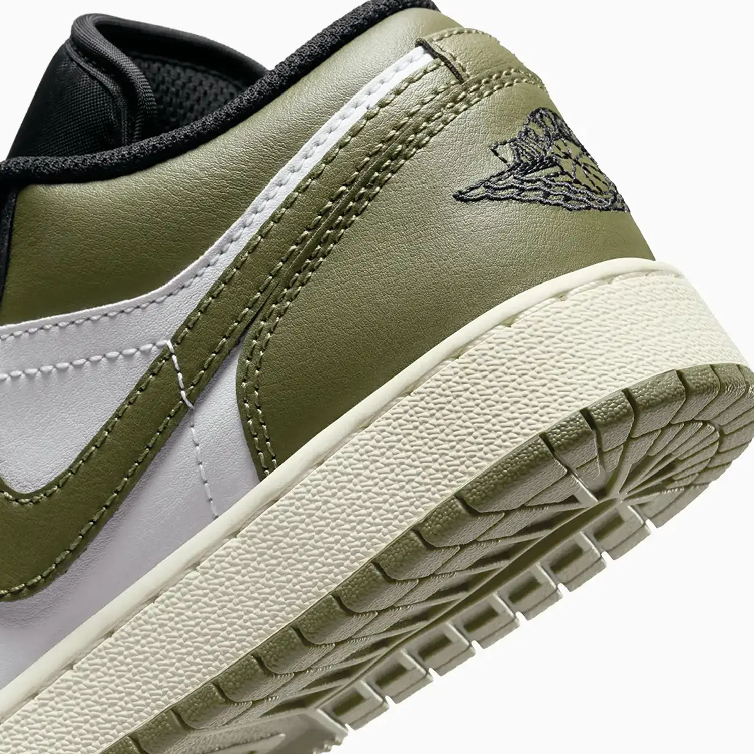 Kid's Air Jordan 1 Low "Black Toe Medium Olive" Grade School - Image 8