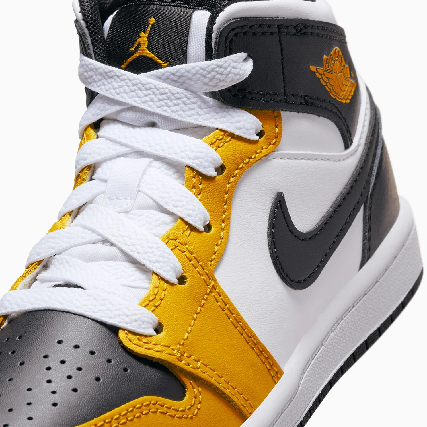 Kid's Air Jordan 1 Mid "Yellow Ochre" Pre School - Image 7