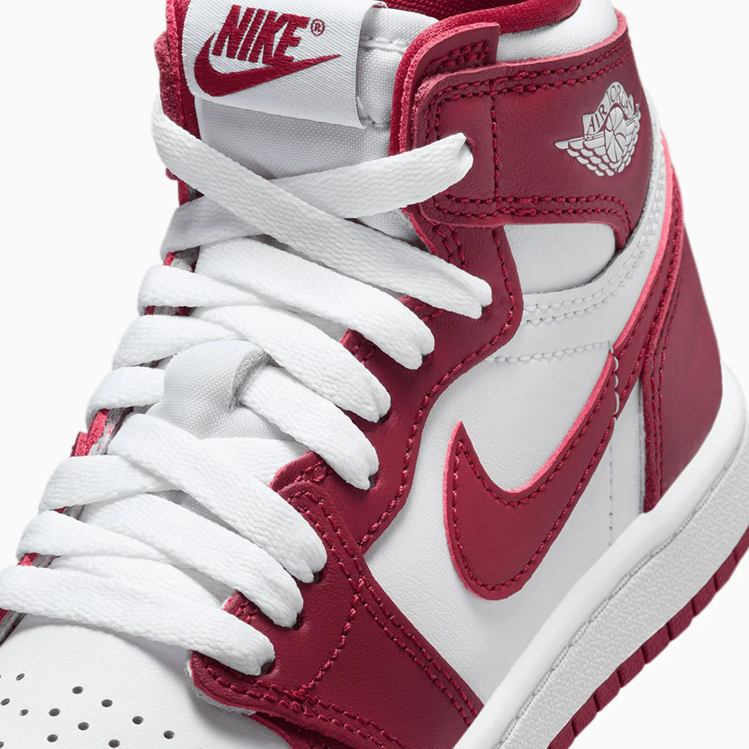 Kid's Air Jordan 1 Retro OG "White Team Red" Pre School - Image 7