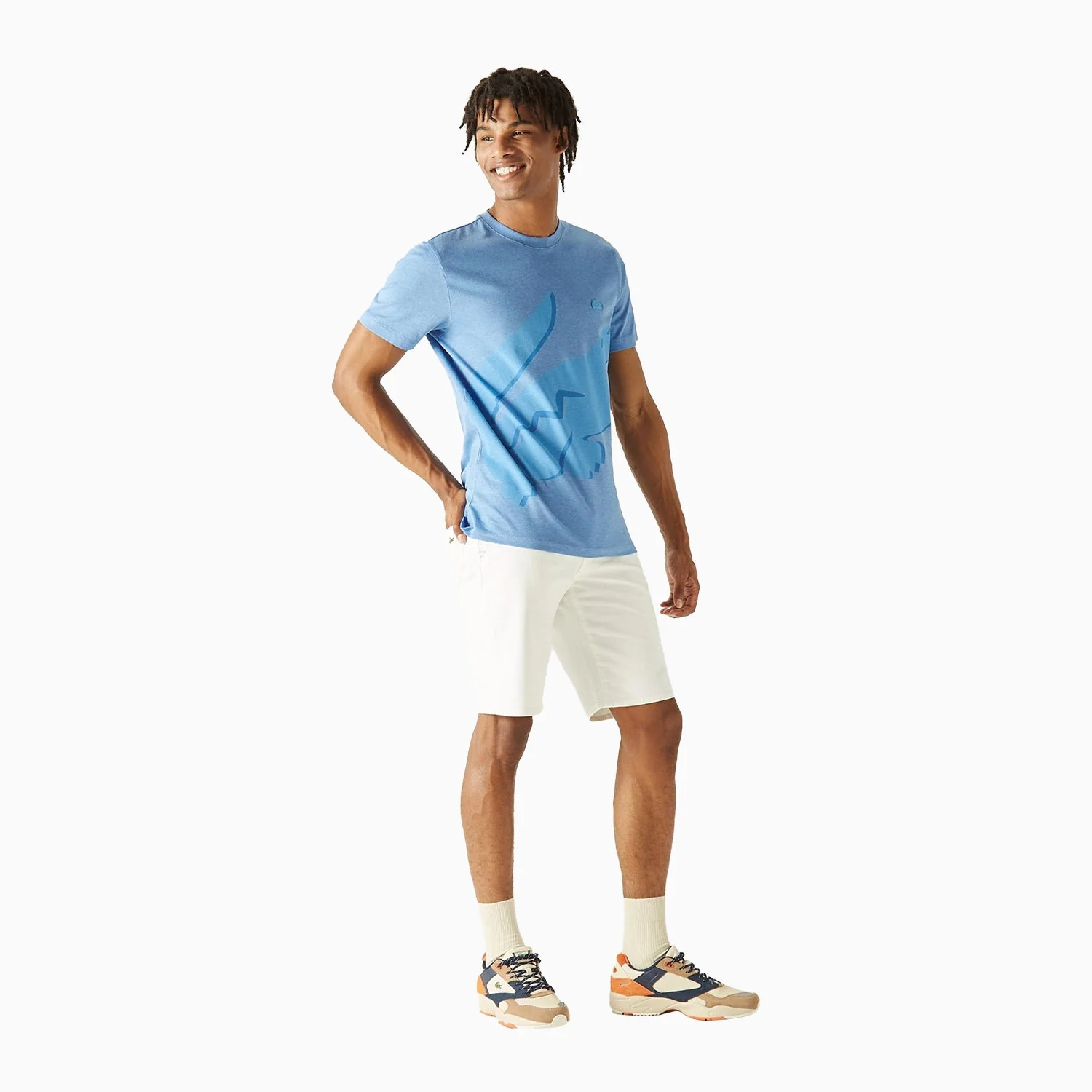 Men's Crocodile Print Crew Neck Sportswear T Shirt - Image 4