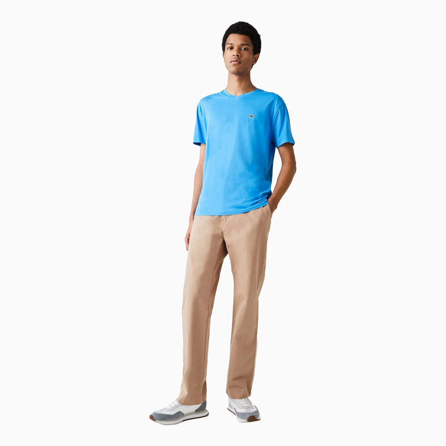 Men's Pima Cotton V-Neck Jersey T Shirt - Image 3
