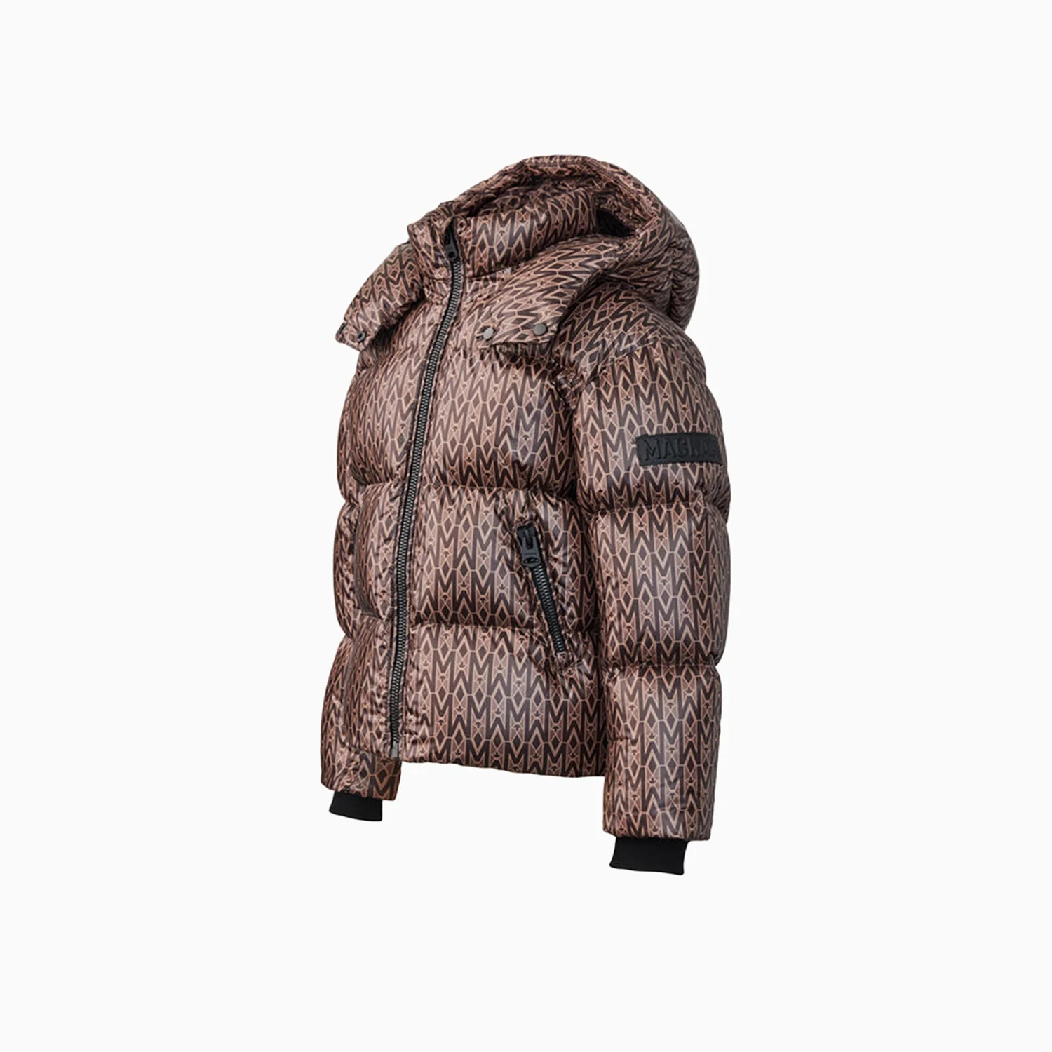 Kid's Jesse Lustrous Light Down Monogram Print Jacket - Image 3