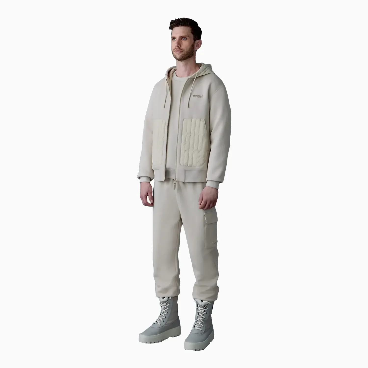 Men's CRUZ Zip-Up Hybrid Vertical Quilt Hoodie