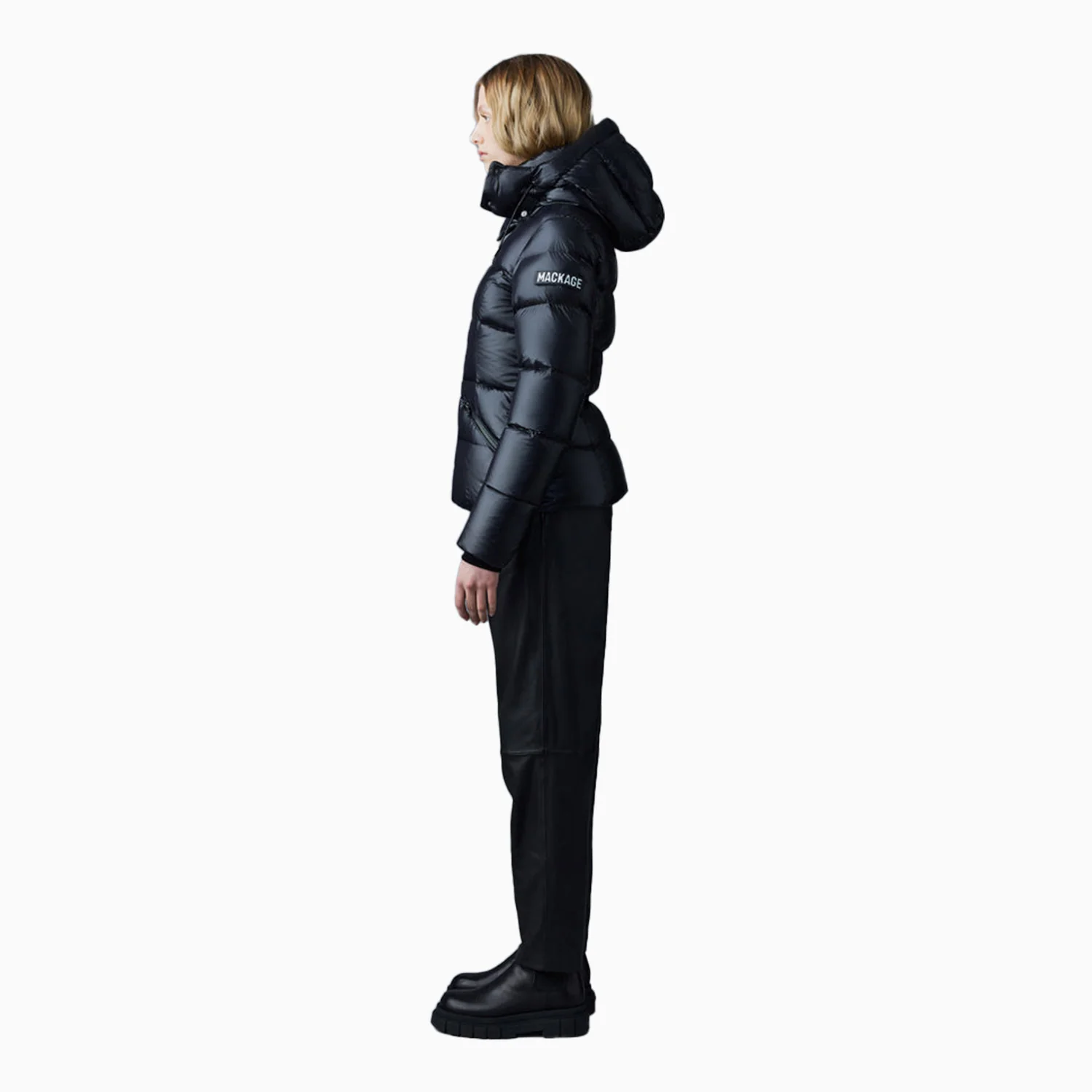 Women's Madalyn Lustrous Light Down Jacket With Hood - Image 4