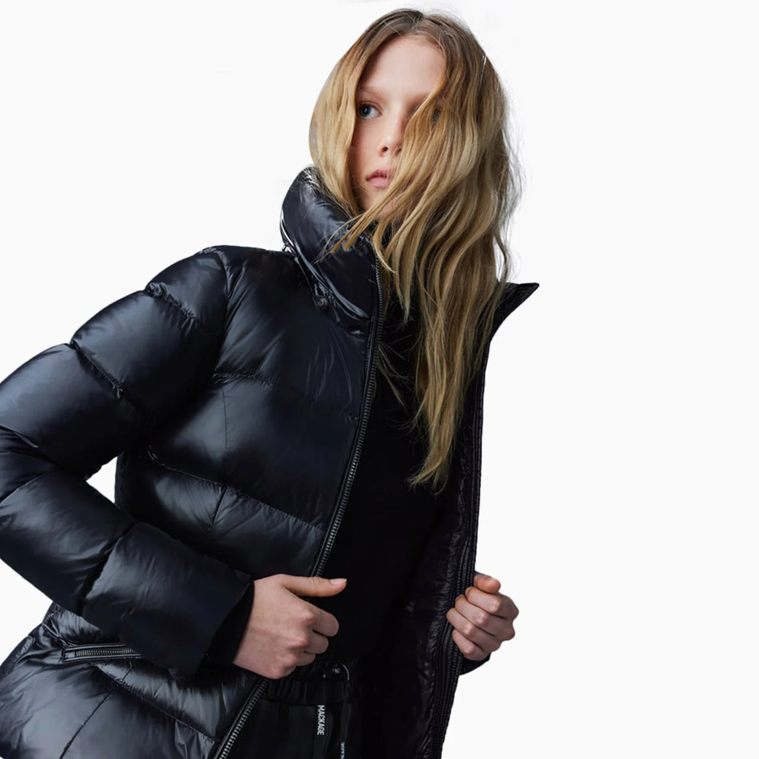 Women's Madalyn Lustrous Light Down Jacket With Hood - Image 5