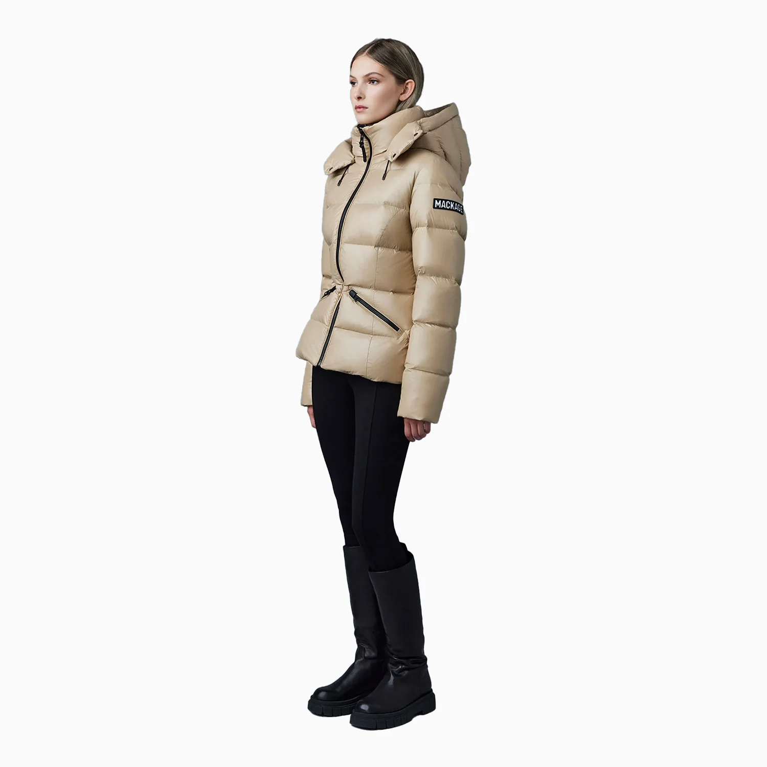Women's MADALYN Lustrous Light Down Jacket With Hood - Image 4