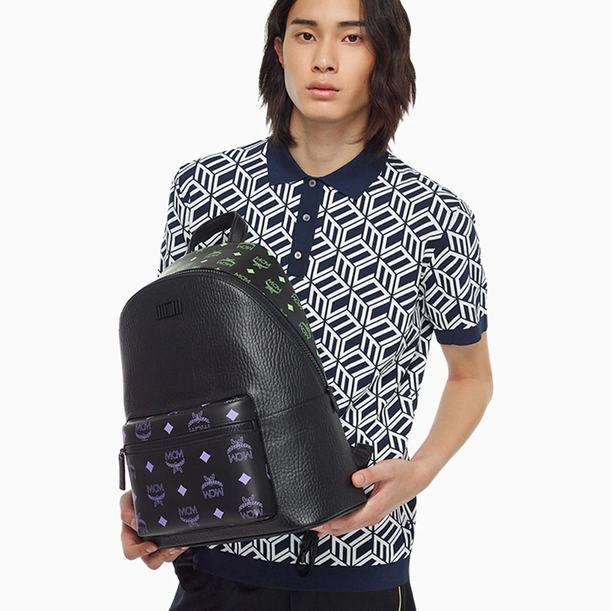 Men's Stark Splash Logo Leather Backpack - Image 3