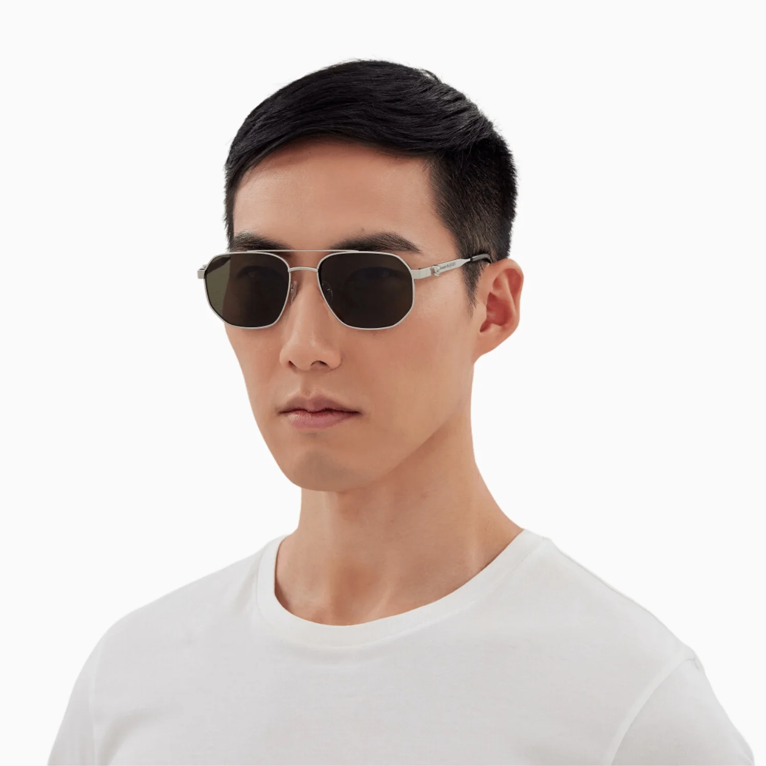 Men's Alexander McQueen Silver Green Sunglasses - Image 2