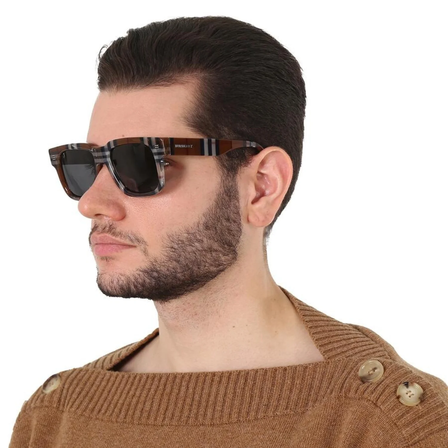 Men's Burberry Brown Check Sunglasses - Image 2