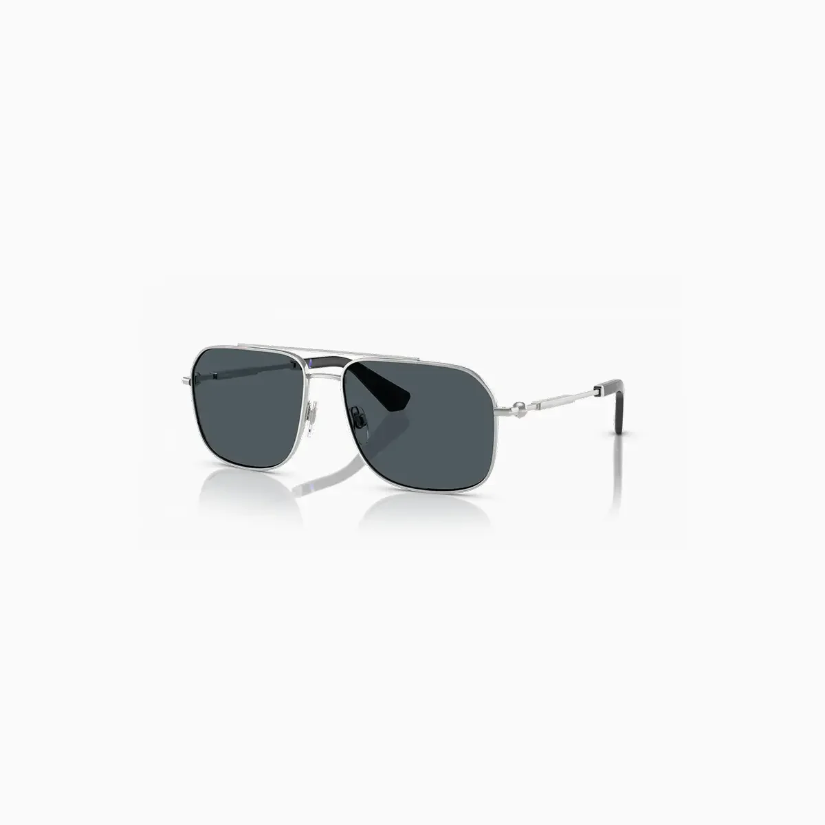Men's Burberry Silver Dark Grey Sunglasses - Image 2