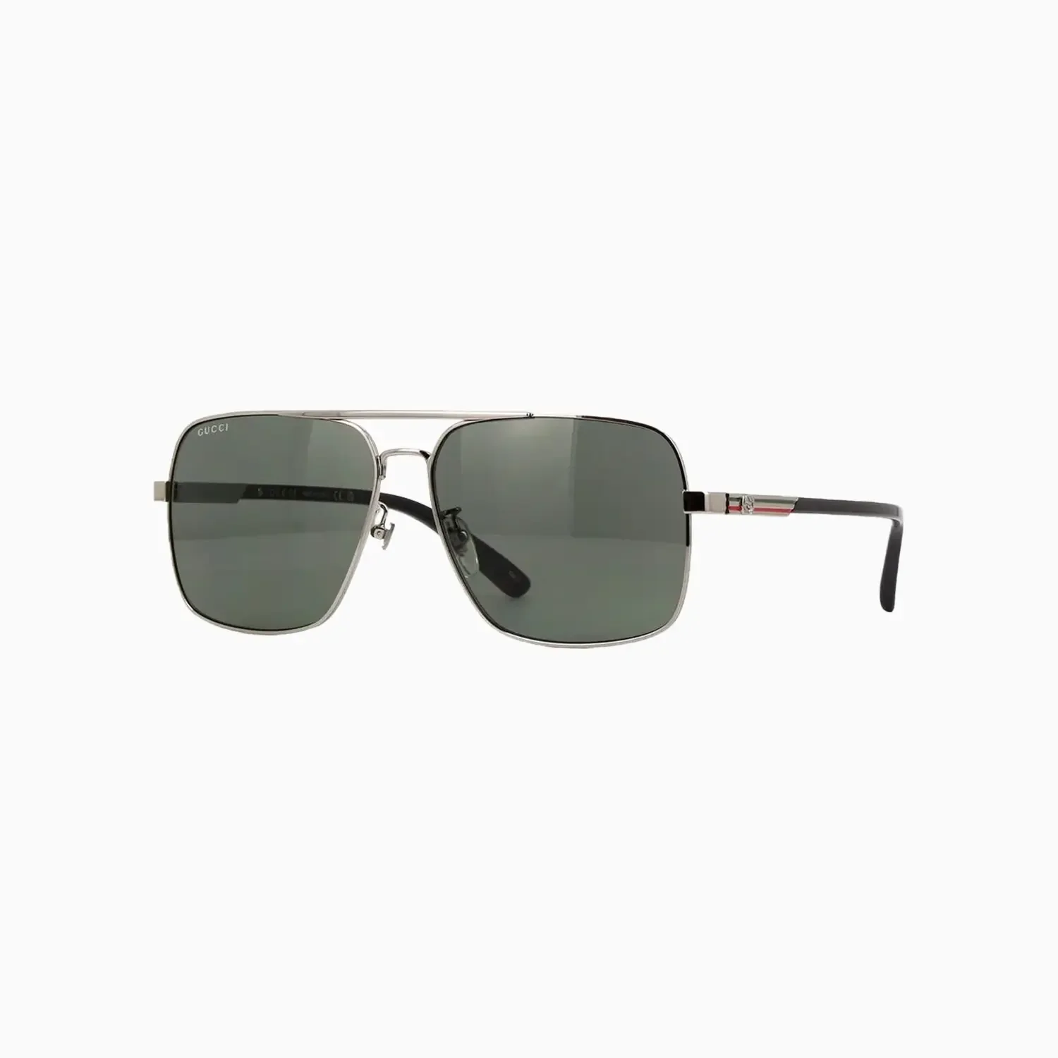 Men's Gucci Shiny Ruthenium with Black Metal Sunglasses - Image 2