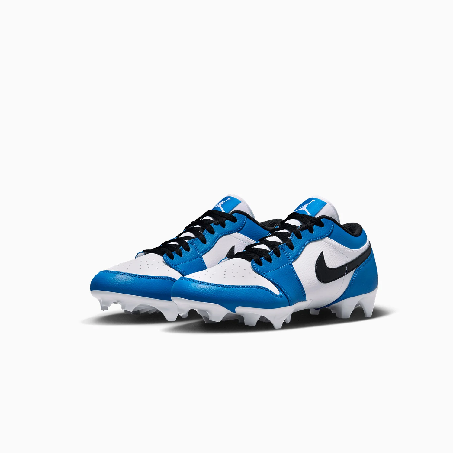 Men's Jordan 1 Low TD Football Cleat "White Black Royal" - Image 2