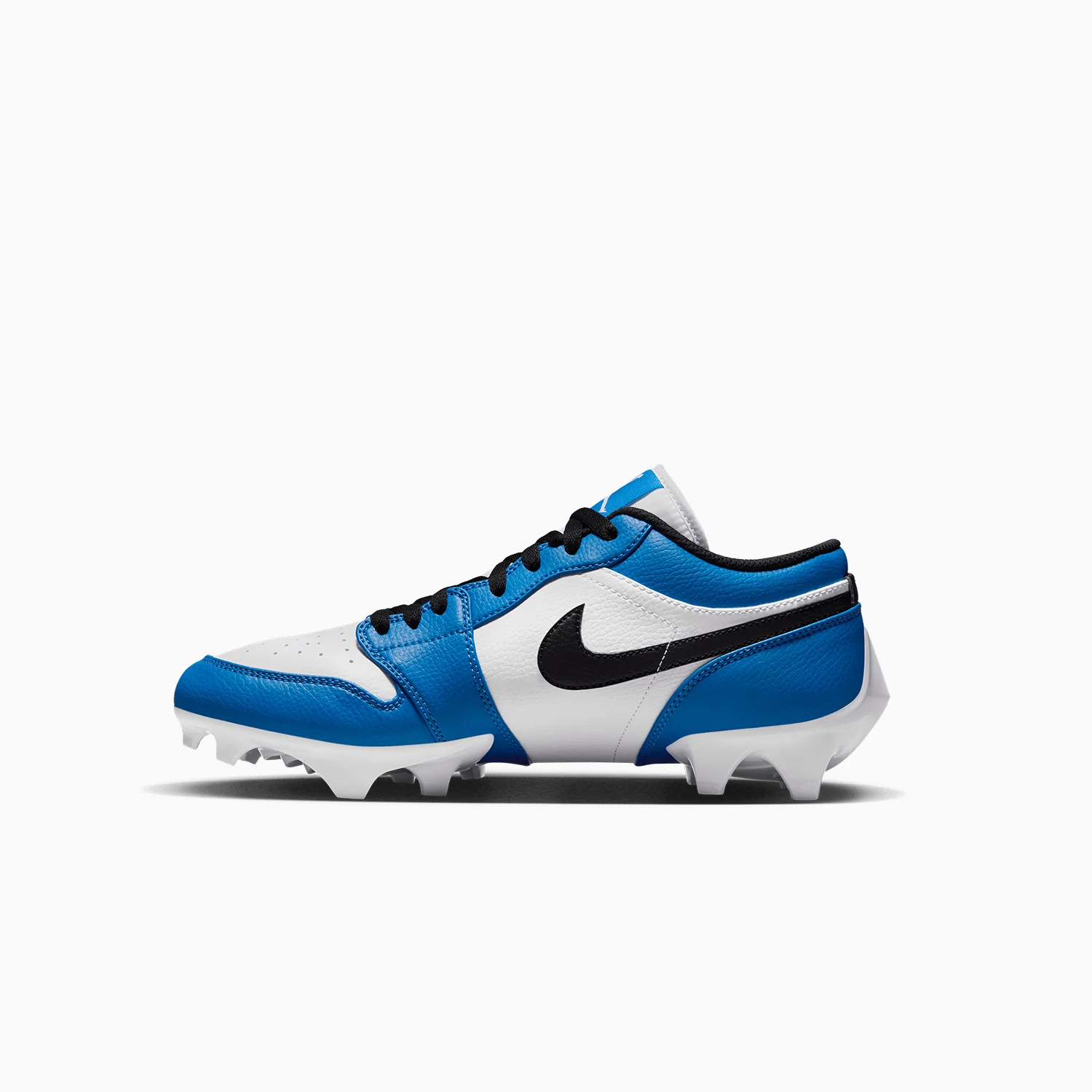Men's Jordan 1 Low TD Football Cleat "White Black Royal" - Image 3