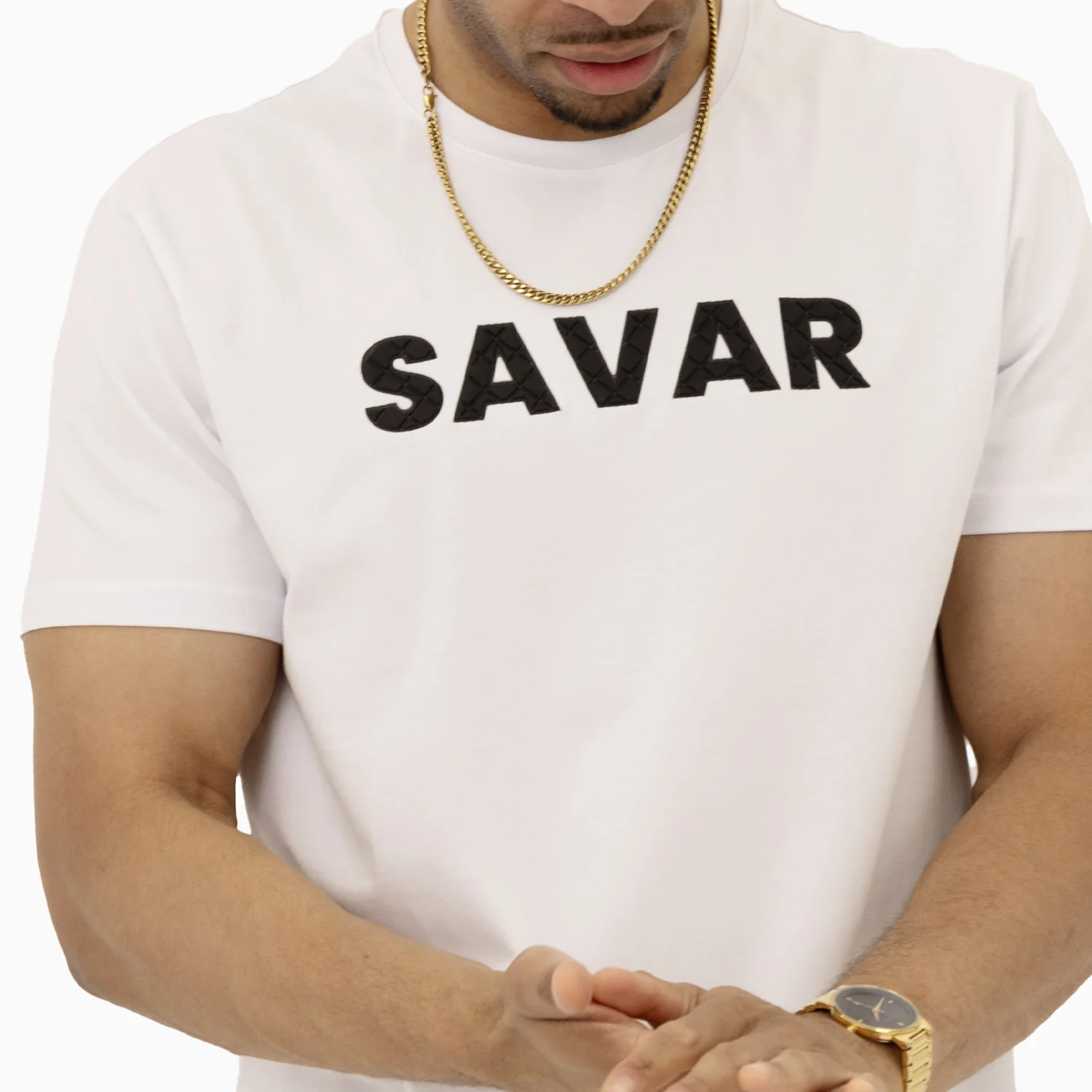 Men's Savar Bold Puff Print Short Sleeves T-Shirt - Image 4