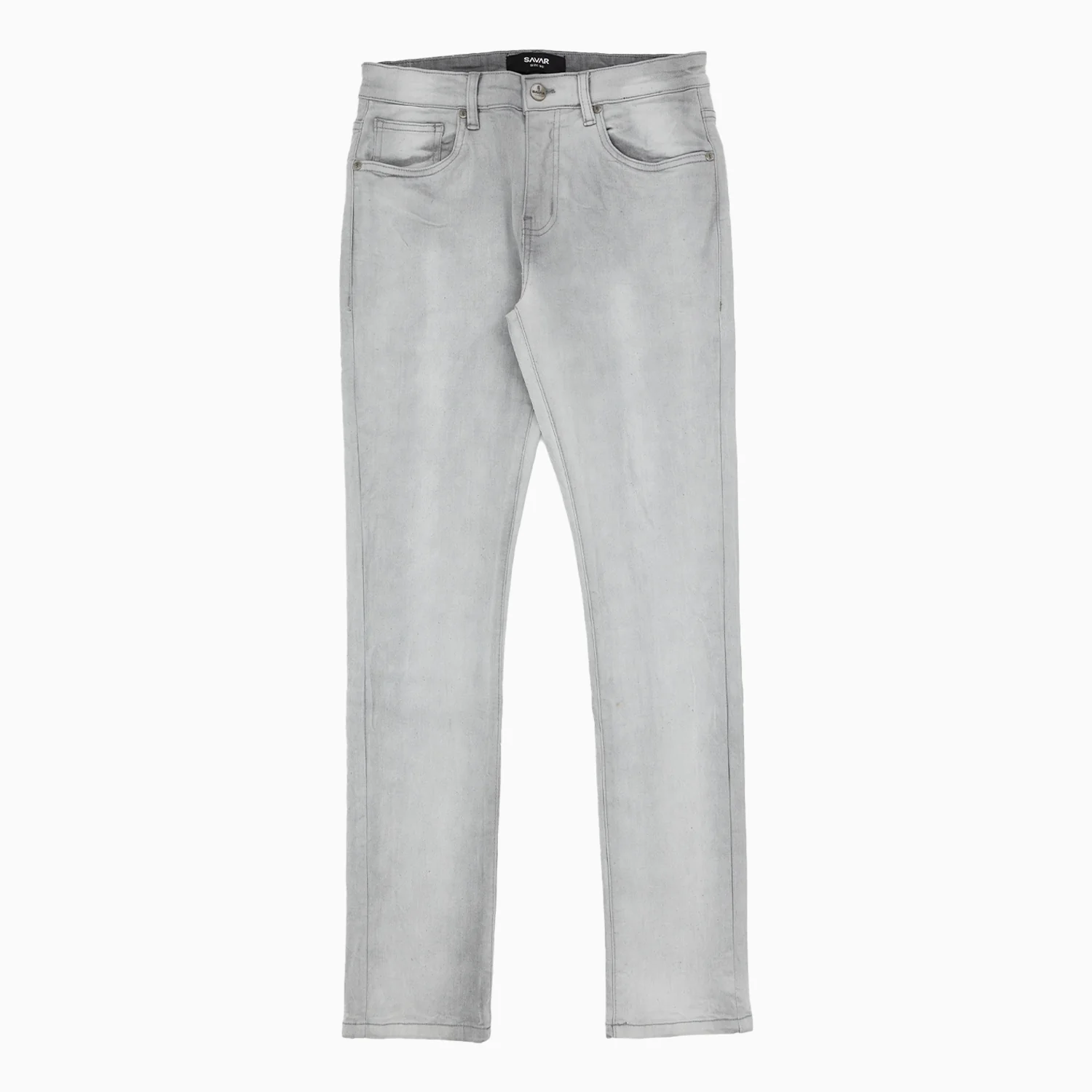 Men's Savar Ice Grey Slim Denim Jeans Pant - Image 2