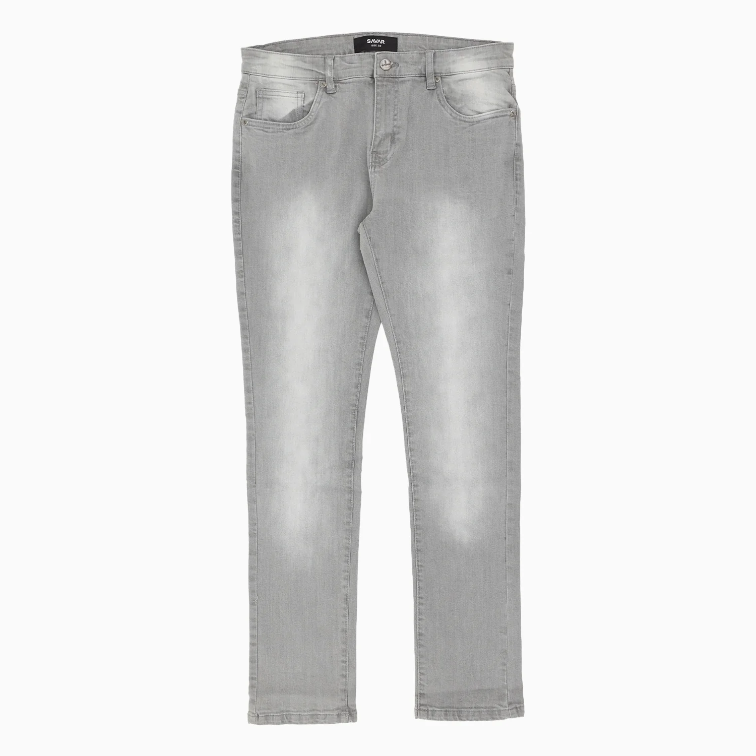 Men's Savar Light Grey Slim Denim Jeans Pant - Image 2
