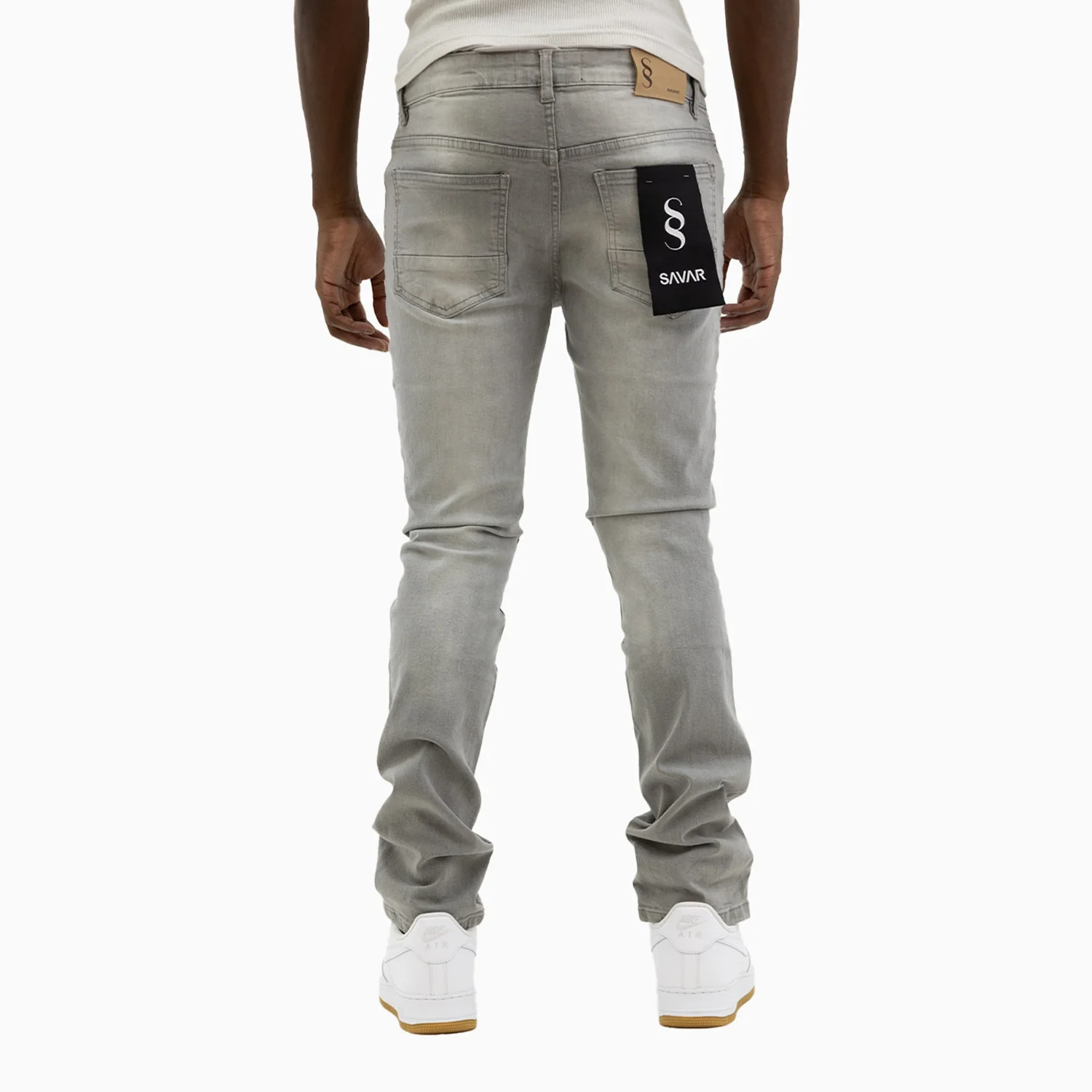 Men's Savar Light Grey Slim Denim Jeans Pant - Image 3