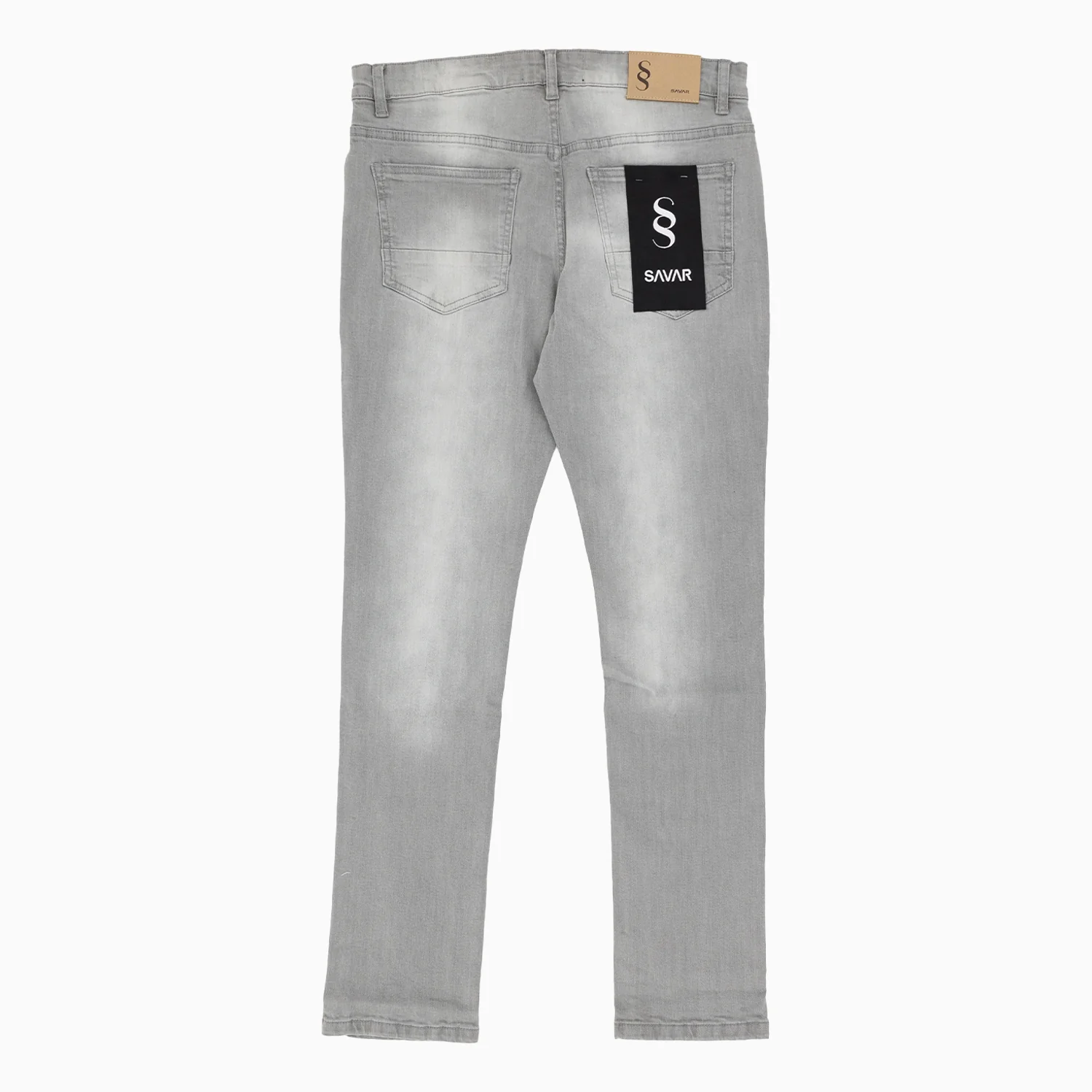 Men's Savar Light Grey Slim Denim Jeans Pant - Image 4