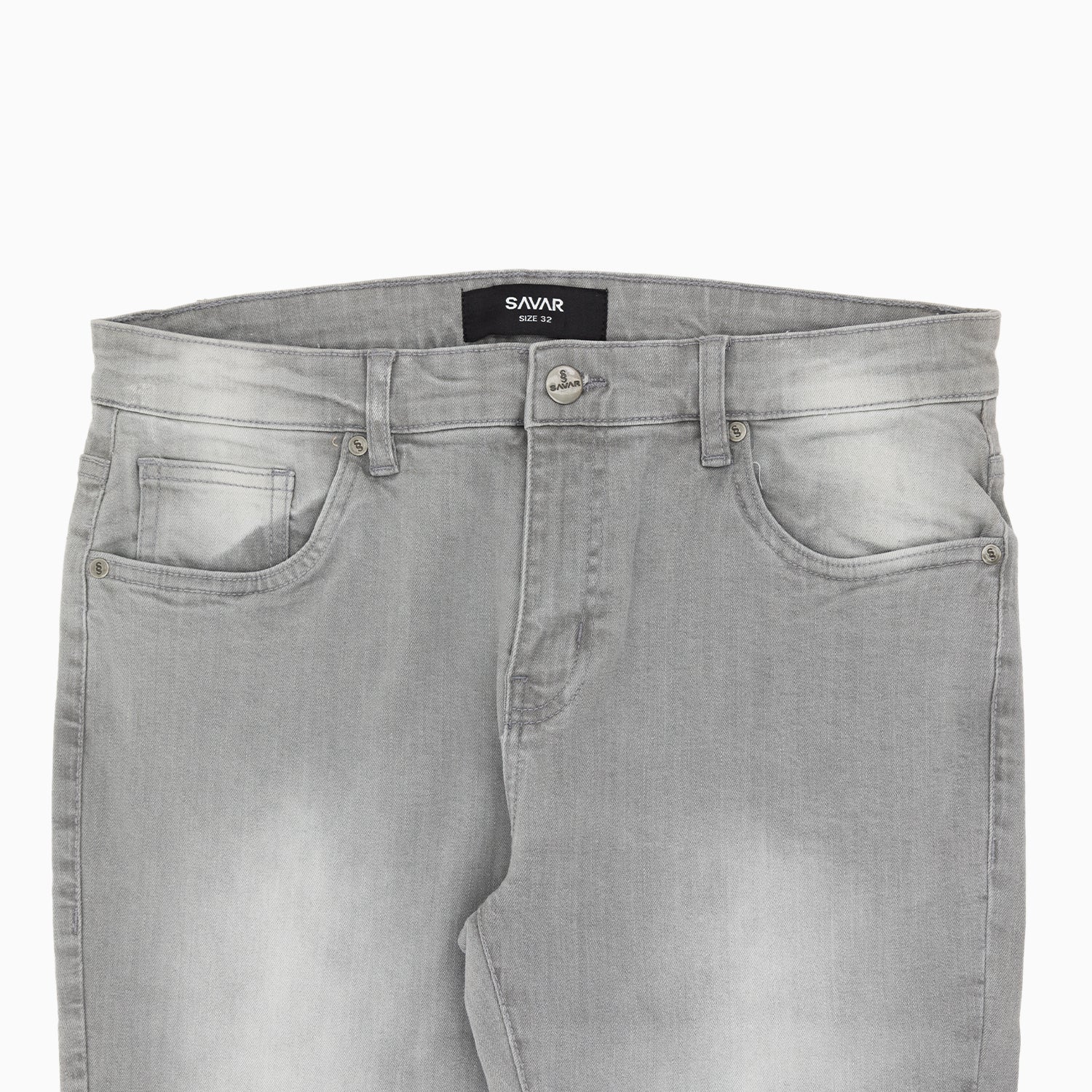 Men's Savar Light Grey Slim Denim Jeans Pant - Image 5