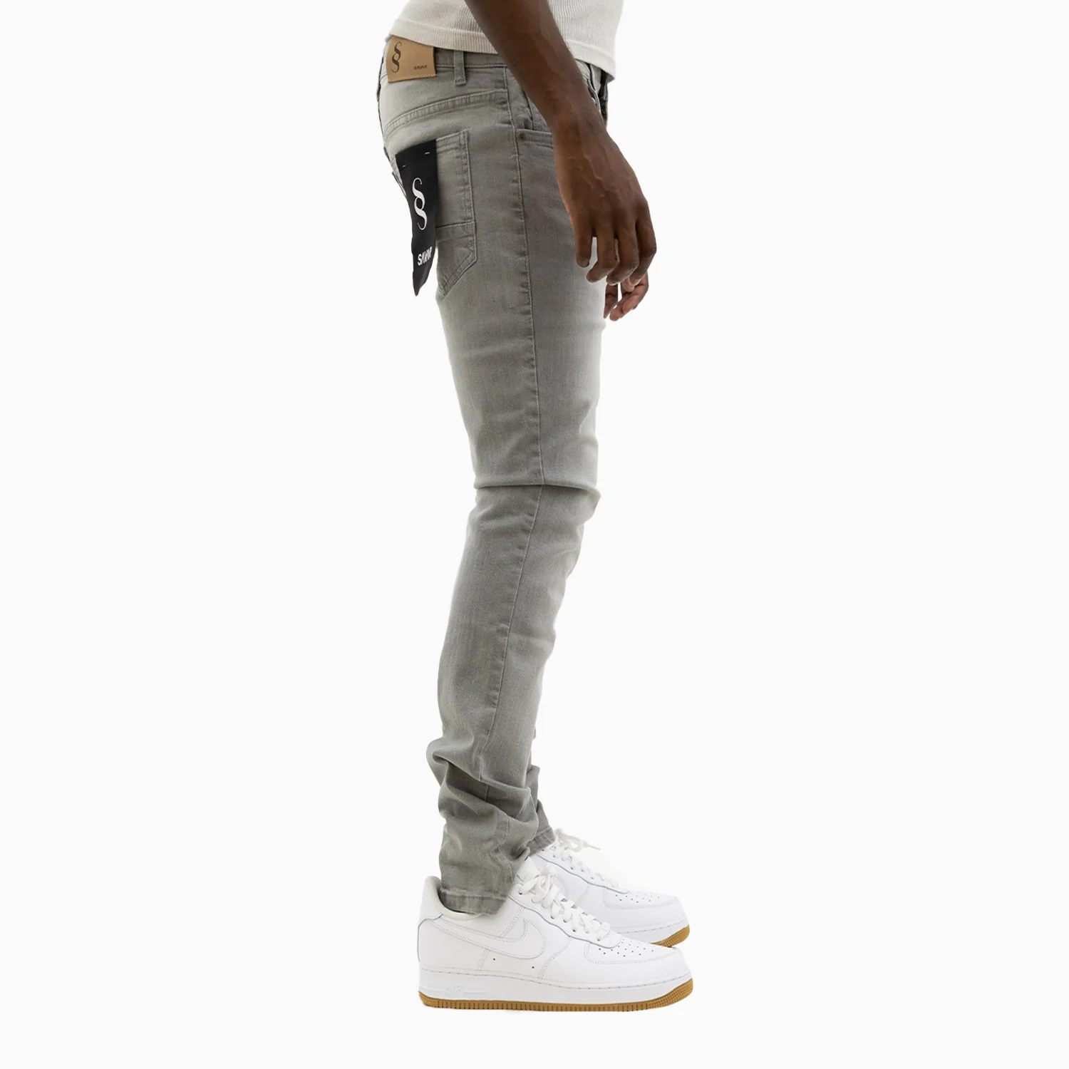 Men's Savar Light Grey Slim Denim Jeans Pant - Image 6