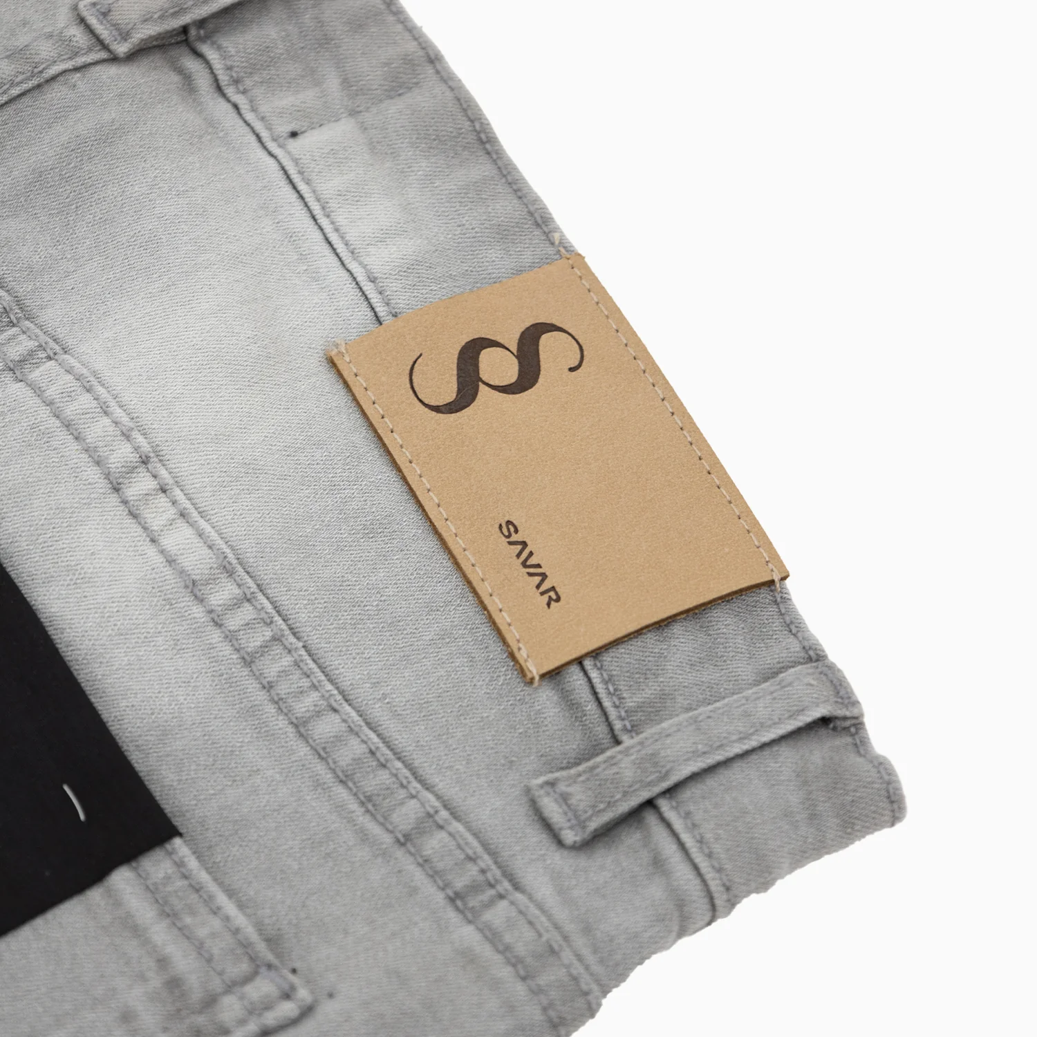 Men's Savar Light Grey Slim Denim Jeans Pant - Image 8