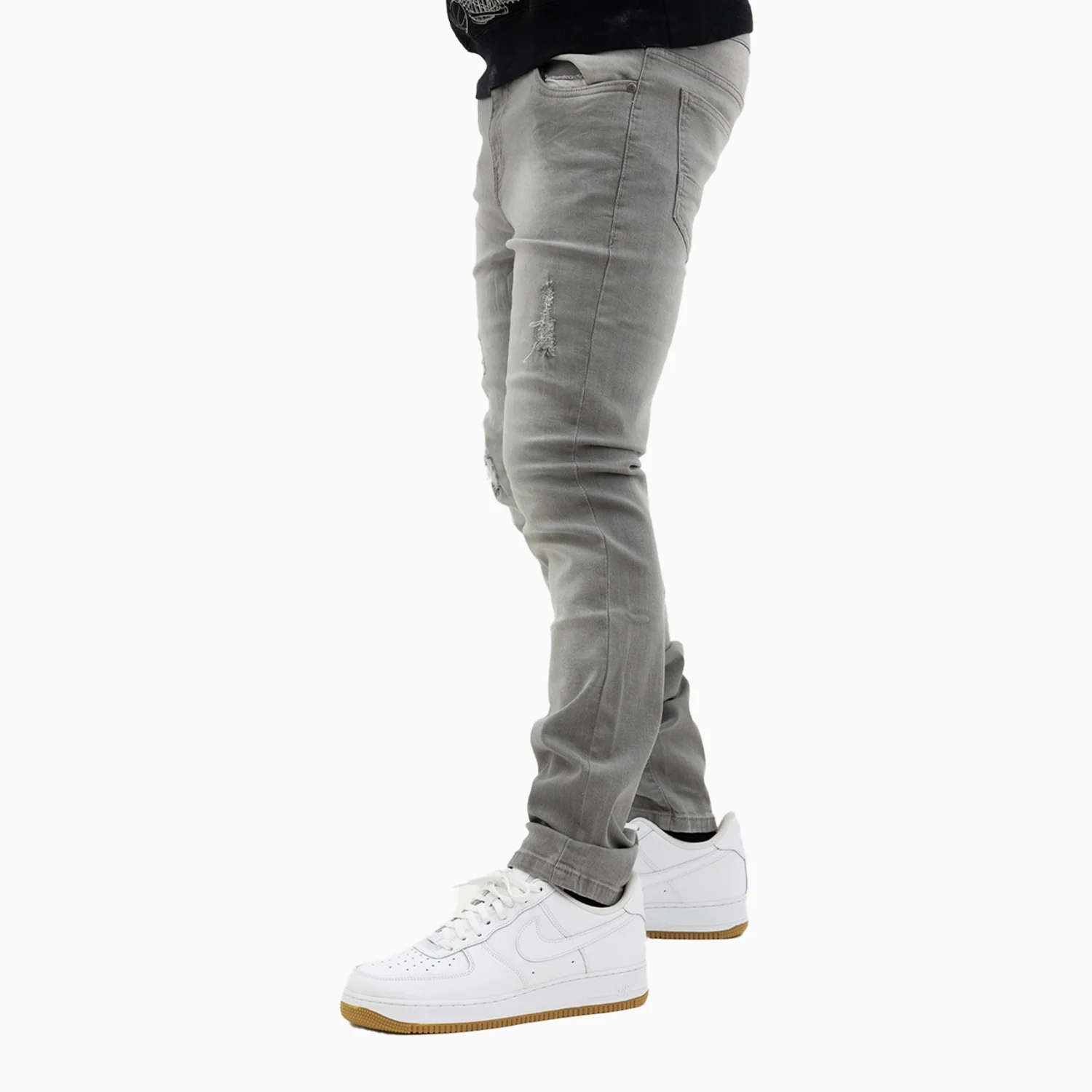 Men's Savar Light Grey Slim Denim Jeans Pant - Image 6