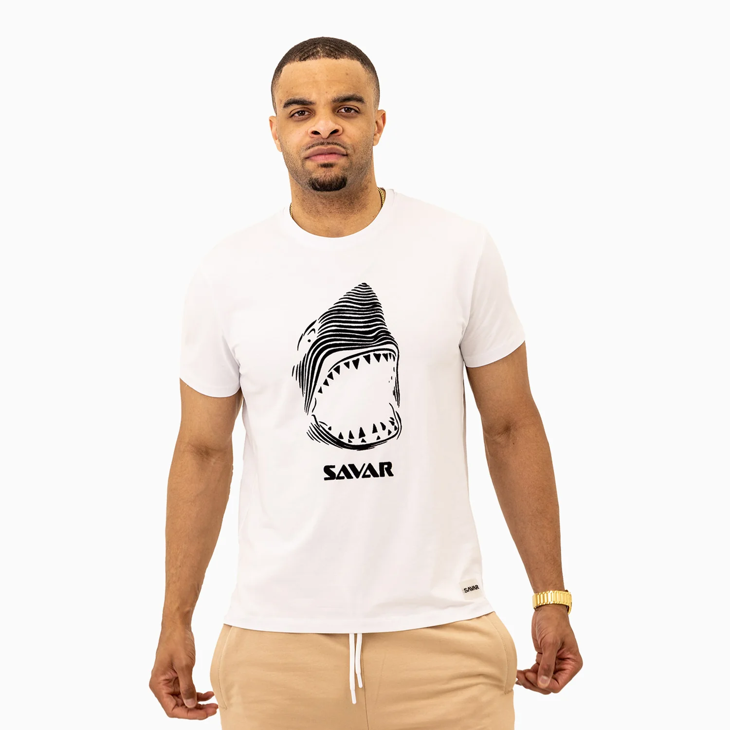Men's Savar Shark Short Sleeve Logo T-Shirt - Image 4