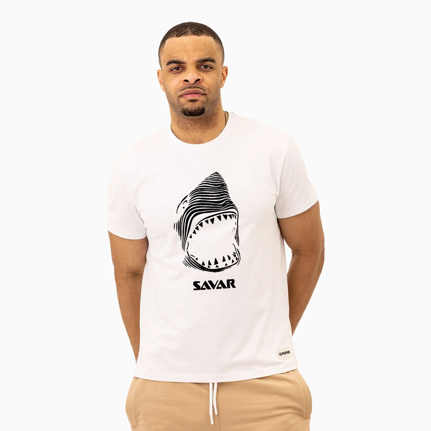 Men's Savar Shark Short Sleeve Logo T-Shirt - Image 6