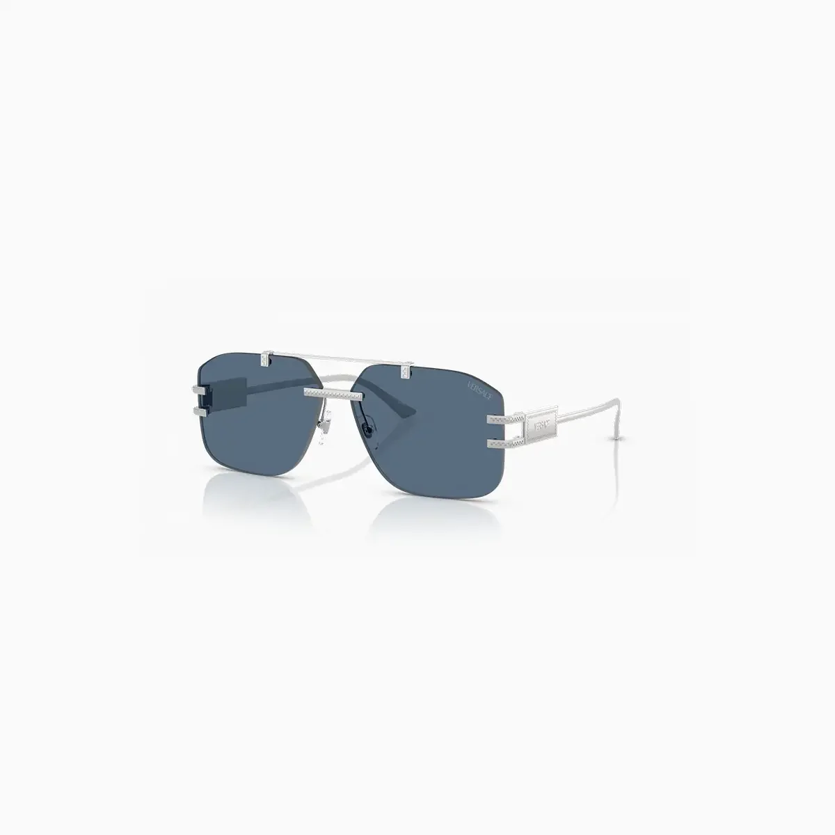 Men's Varsace Metal Silver Blue Sunglasses - Image 2