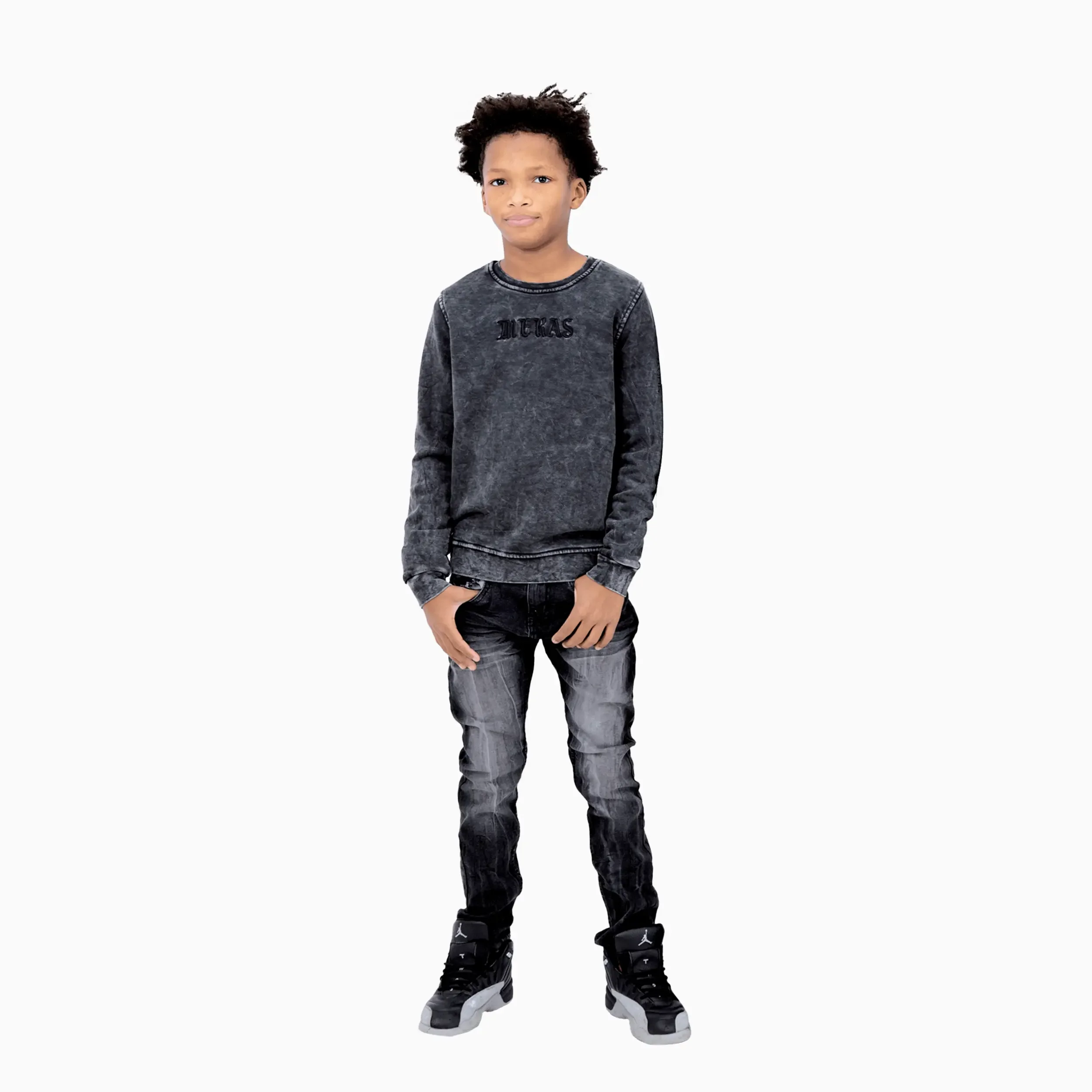 Kid's Black Night Crew Neck Sweatshirt - Image 5
