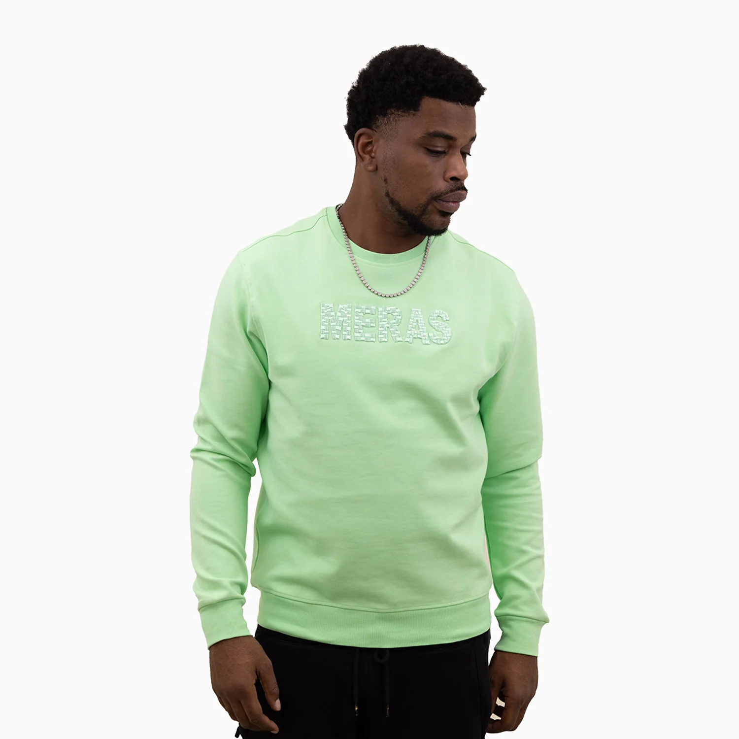 Men's Embroidery Crew Neck Sweatshirt - Image 3