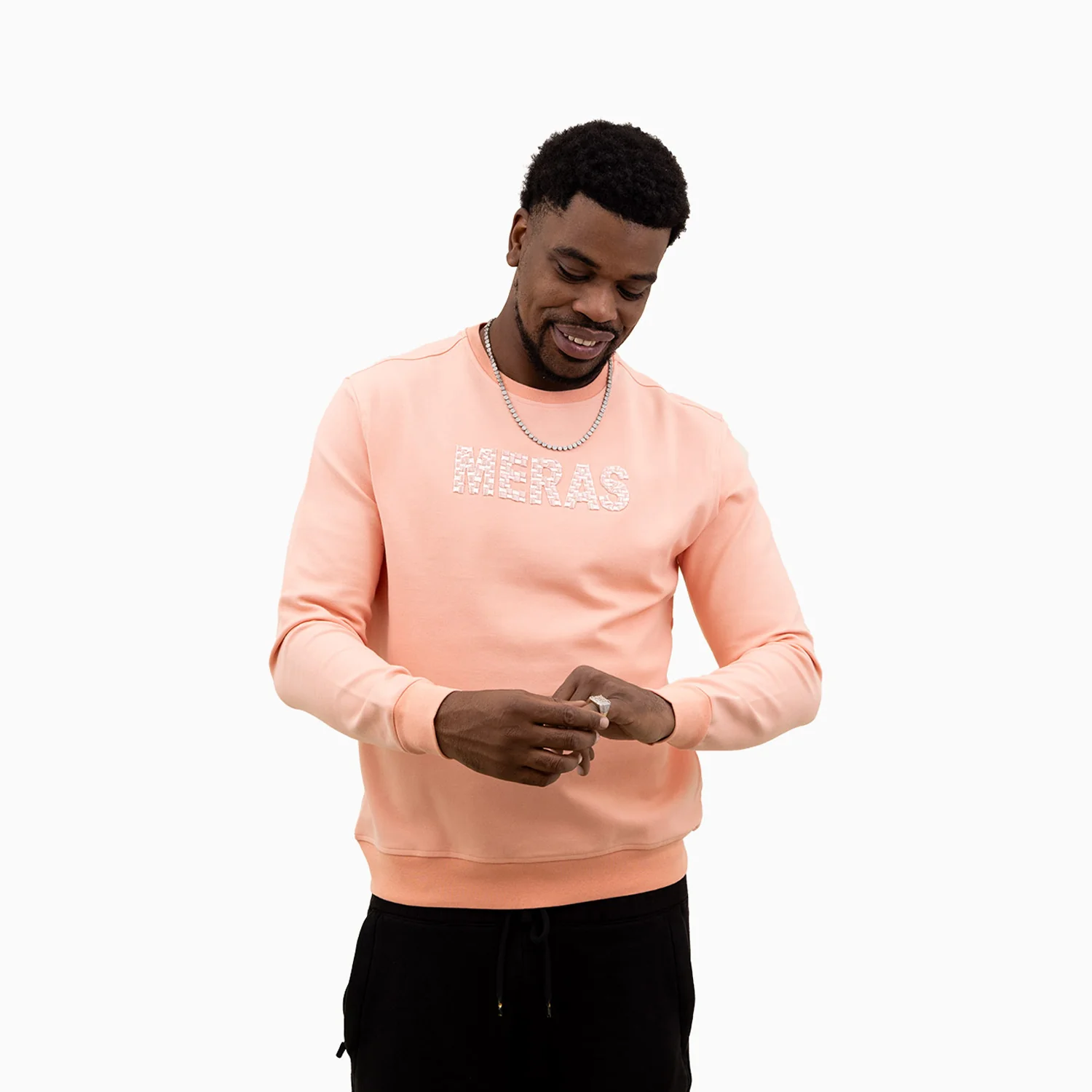 Men's Embroidery Crew Neck Sweatshirt - Image 6