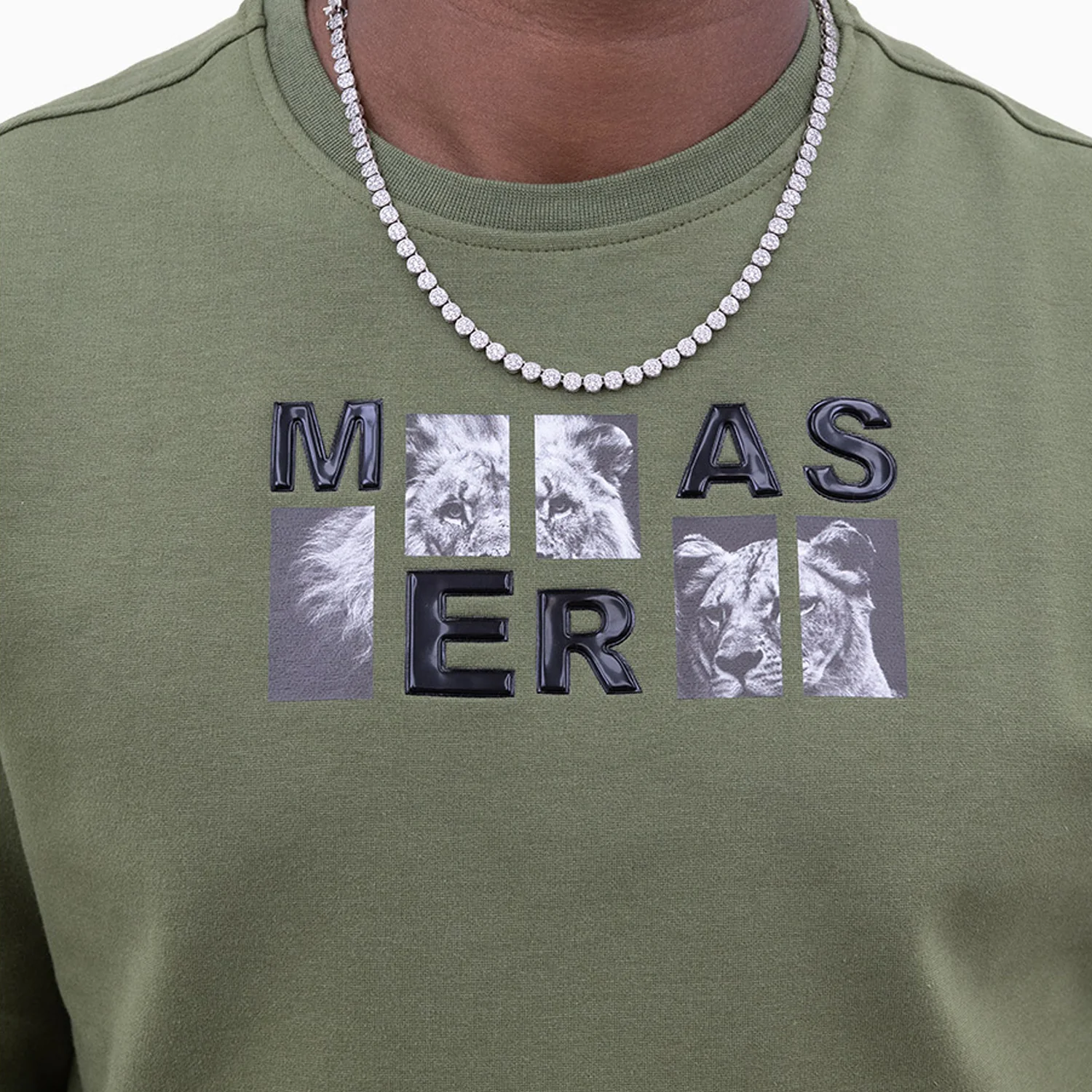 Men's Lion Graphic Crew Neck Sweatshirt - Image 2