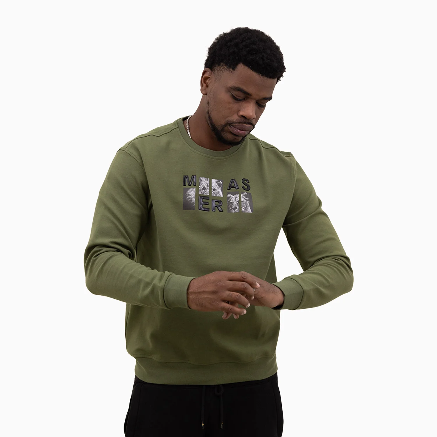 Men's Lion Graphic Crew Neck Sweatshirt - Image 5
