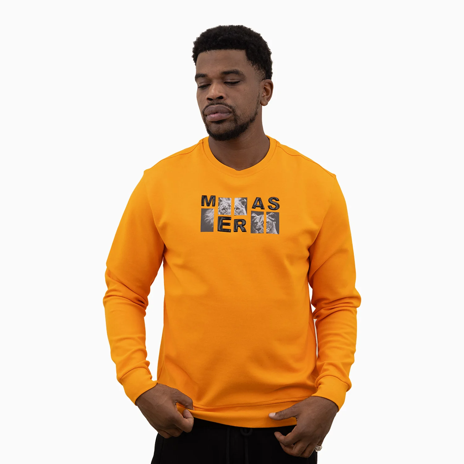 Men's Lion Graphic Crew Neck Sweatshirt - Image 4