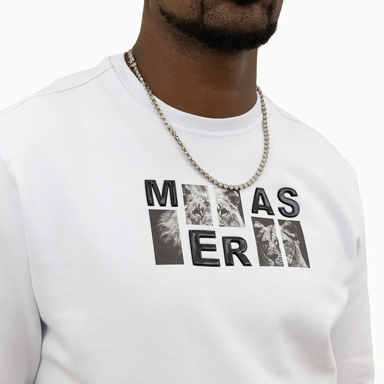 Men's Lion Graphic Crew Neck Sweatshirt - Image 2