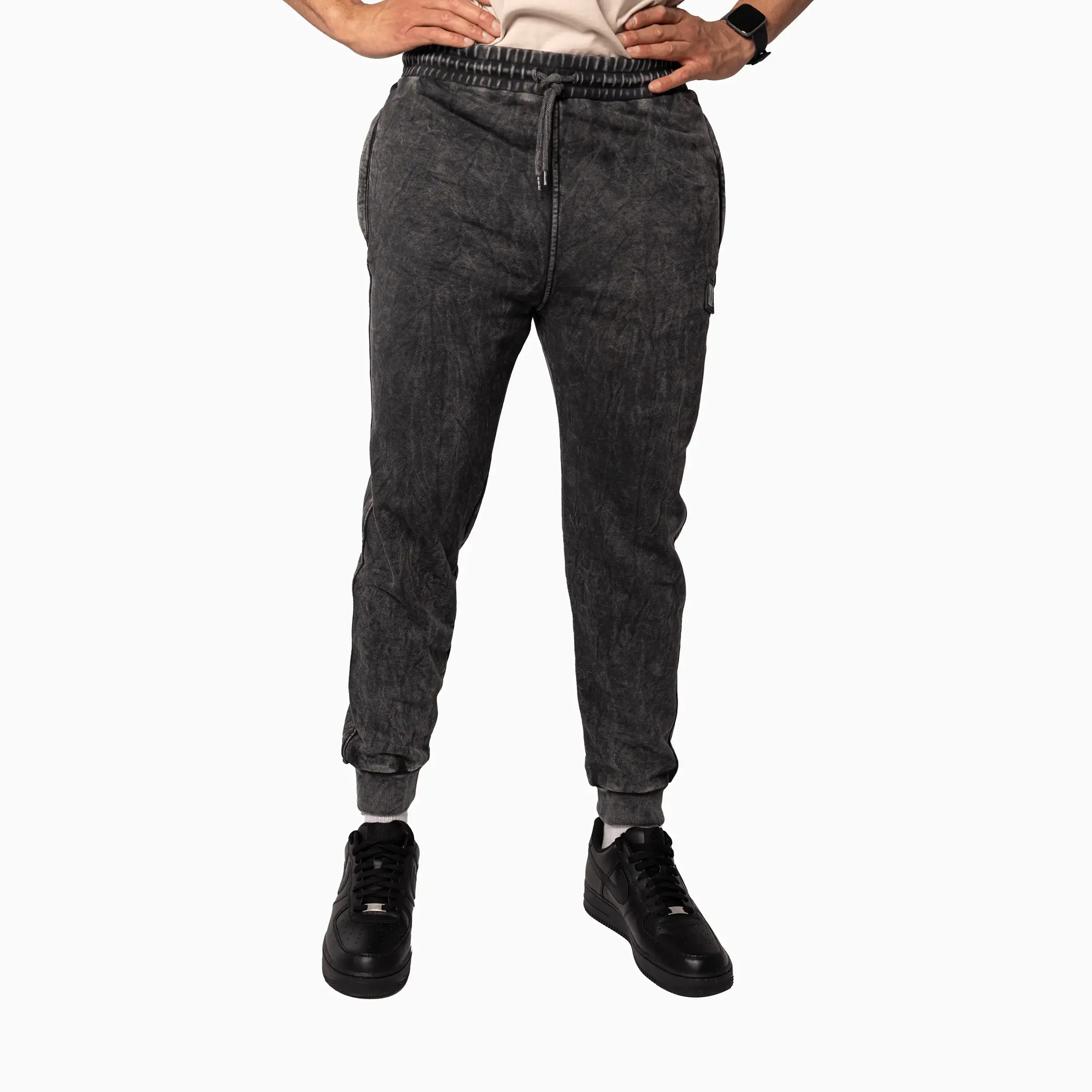 Men's Sportswear Washed Black Sweat Pant