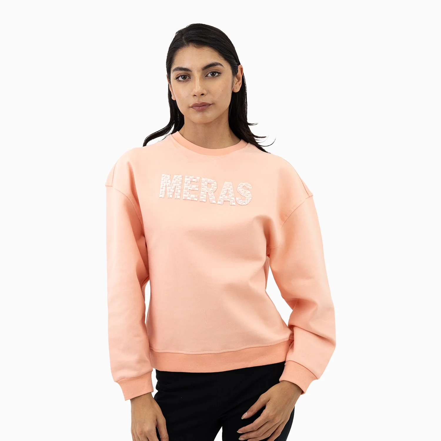 Women's Embroidery Crew Neck Sweatshirt - Image 5