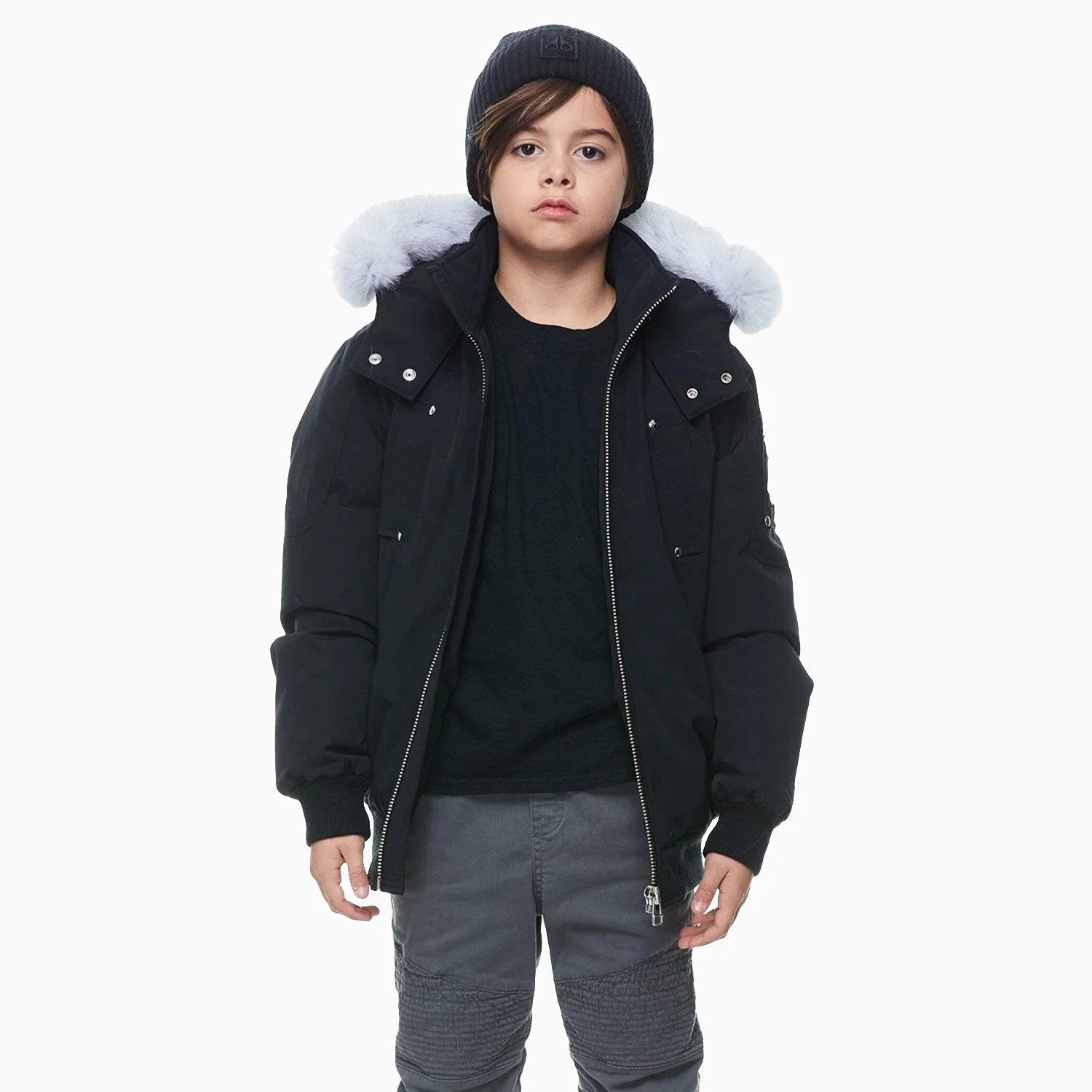 Kid's Fur Bomber Jacket - Image 3