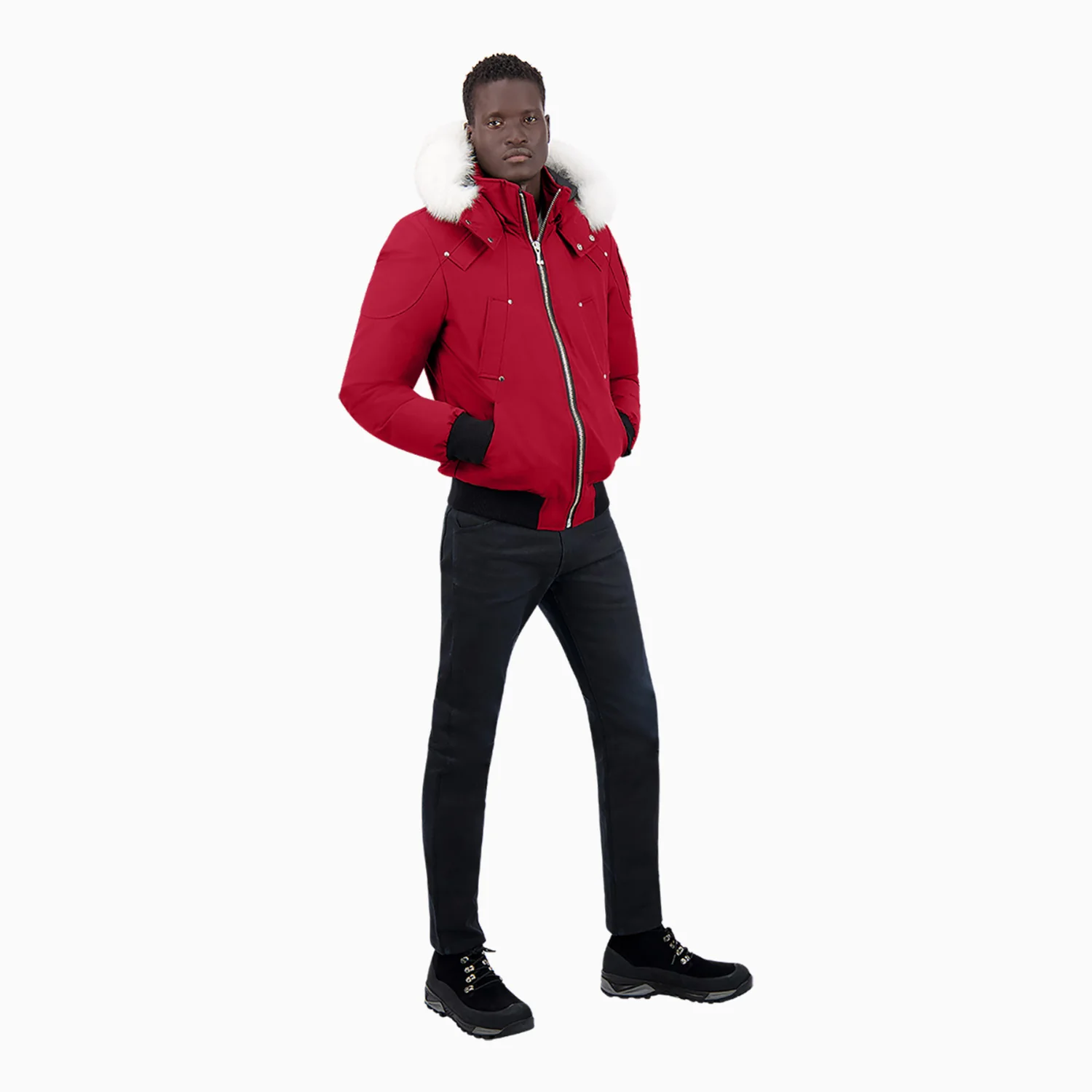 Men's  Balistic Bomber Zip-Up Fur Jacket - Image 4