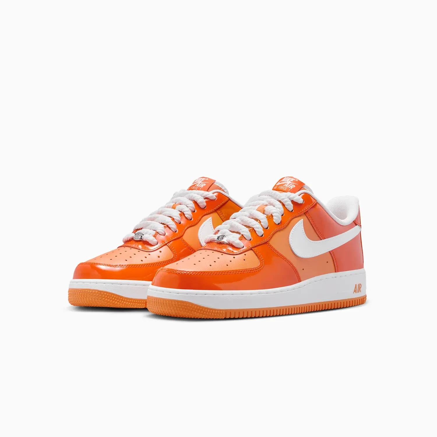 Men's Air Force 1 07 LV8 "Orange White Patent" - Image 2