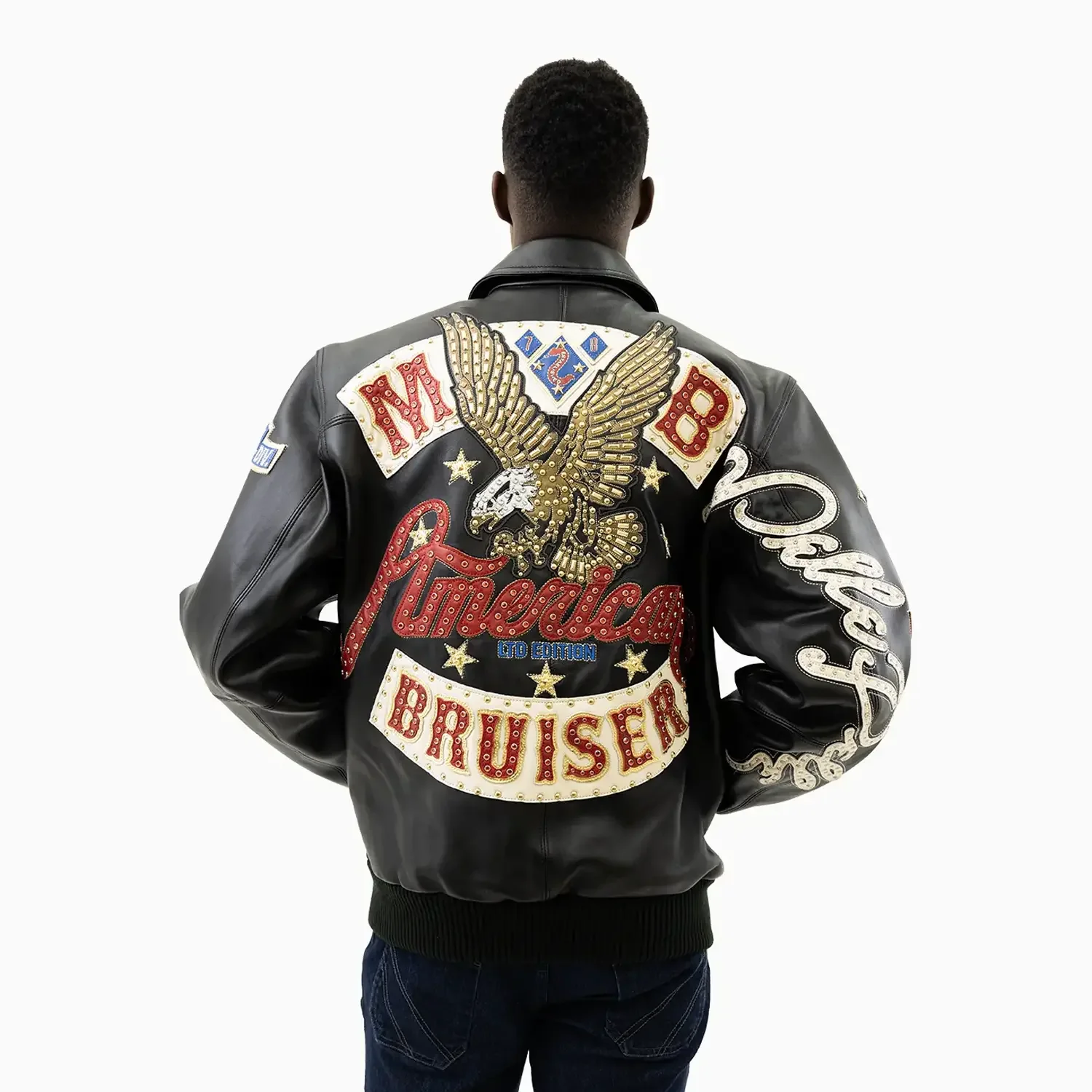 Men's American Bruiser Plush Leather Jacket - Image 9