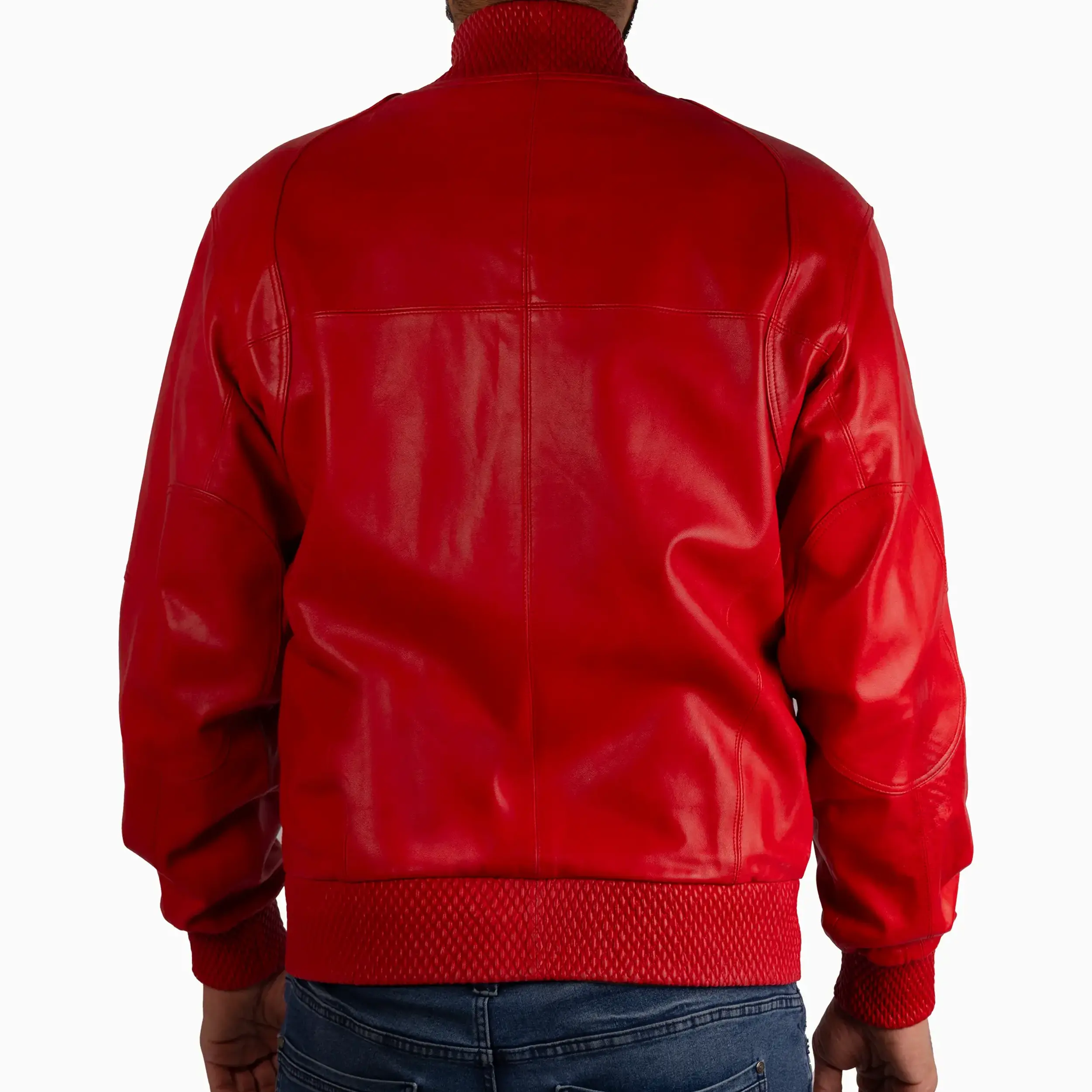 Men's Basic Blouson Leather Jacket - Image 2